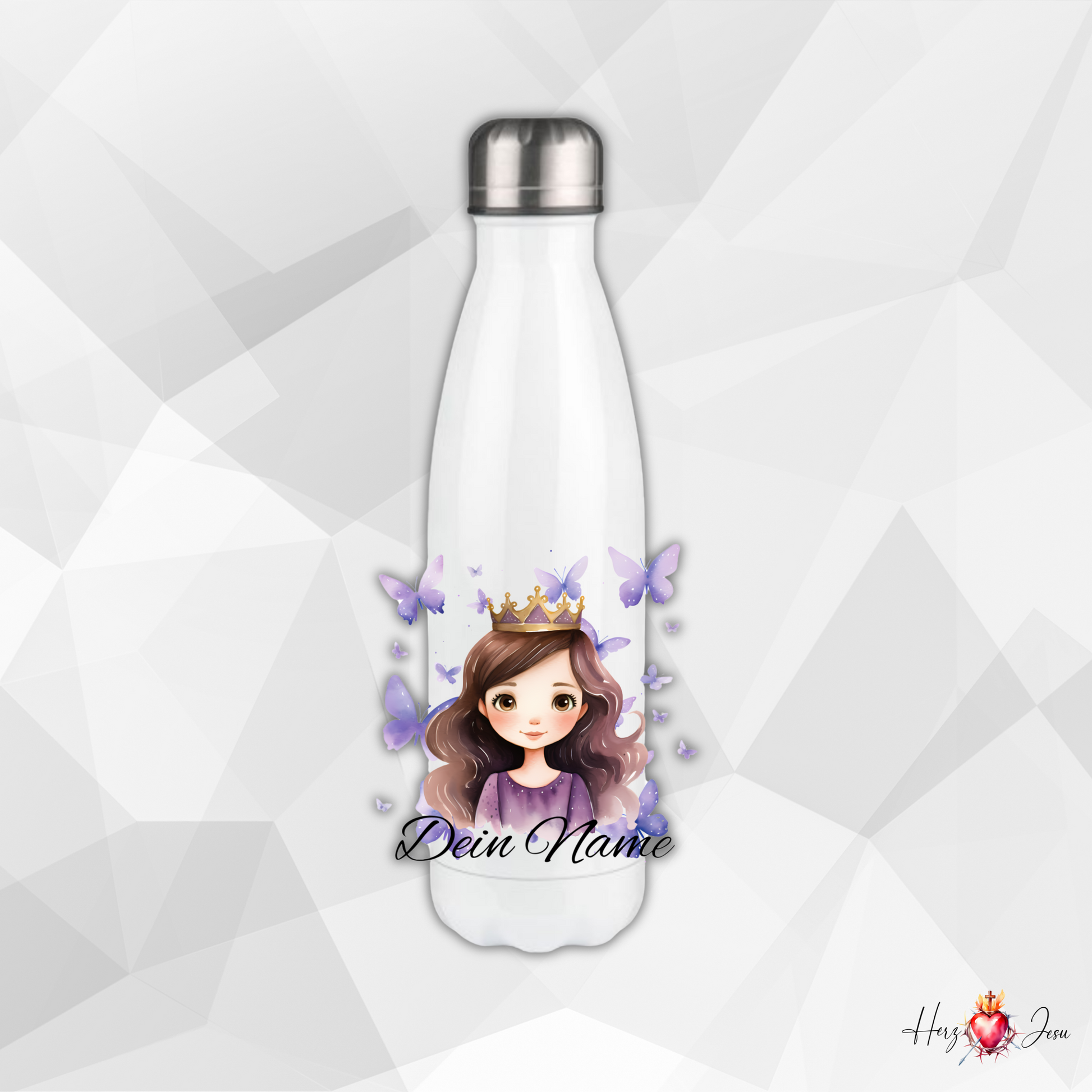 Personalisierte Trinkflasche mit Namen | Thermobecher Prinzessin Geburtstag