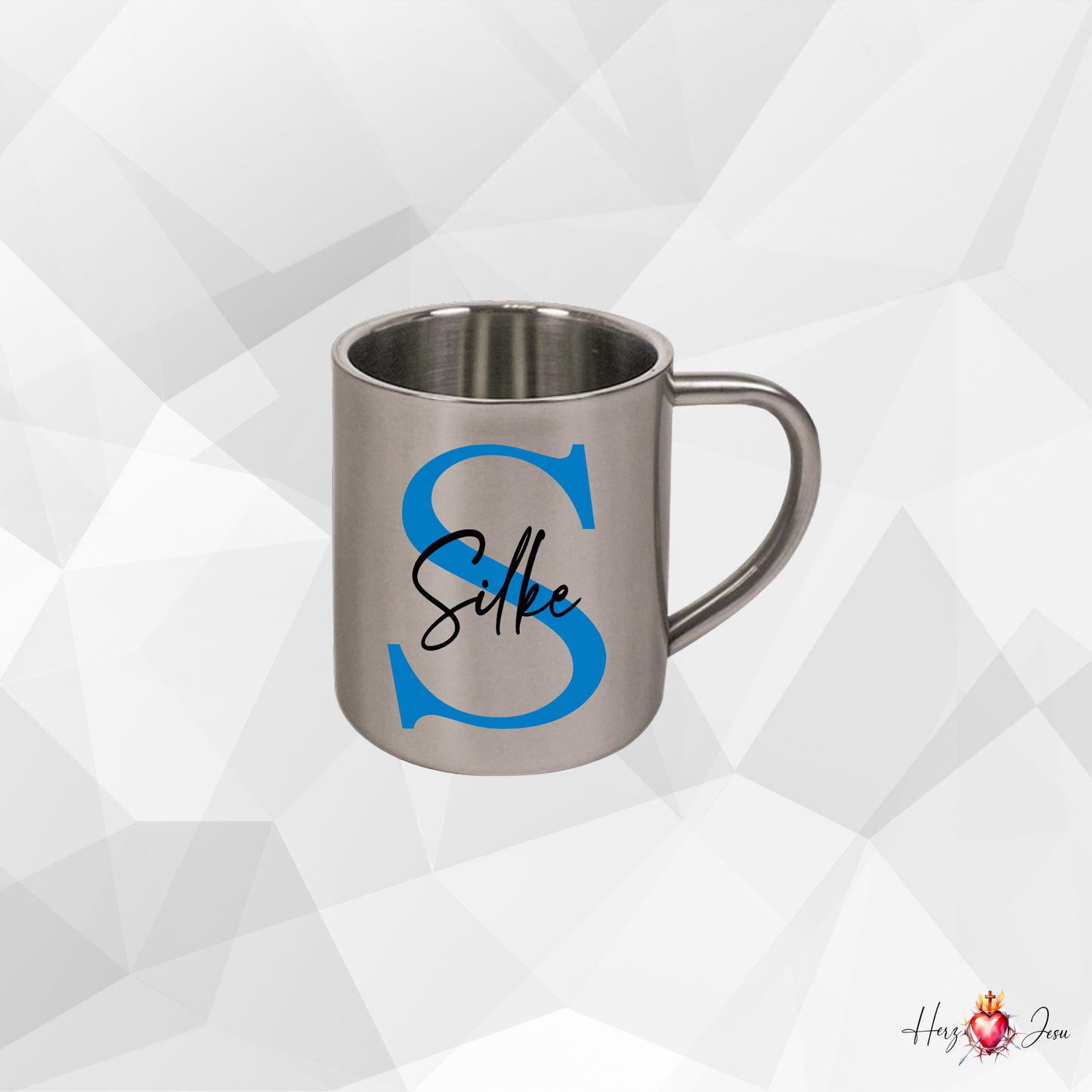 Personalisierte Edelstahl Tasse mit Namen Kaffeetasse Geschenkidee Camping Outdoor_003K