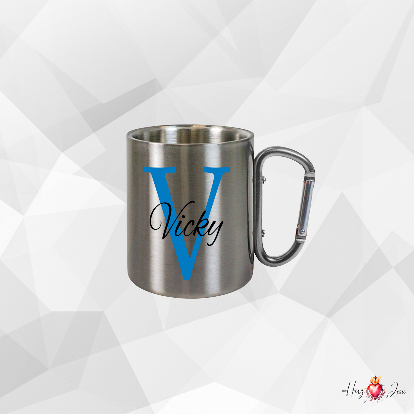 Personalisierte Edelstahl Tasse mit Namen Kaffeetasse Geschenkidee Camping Outdoor_001K
