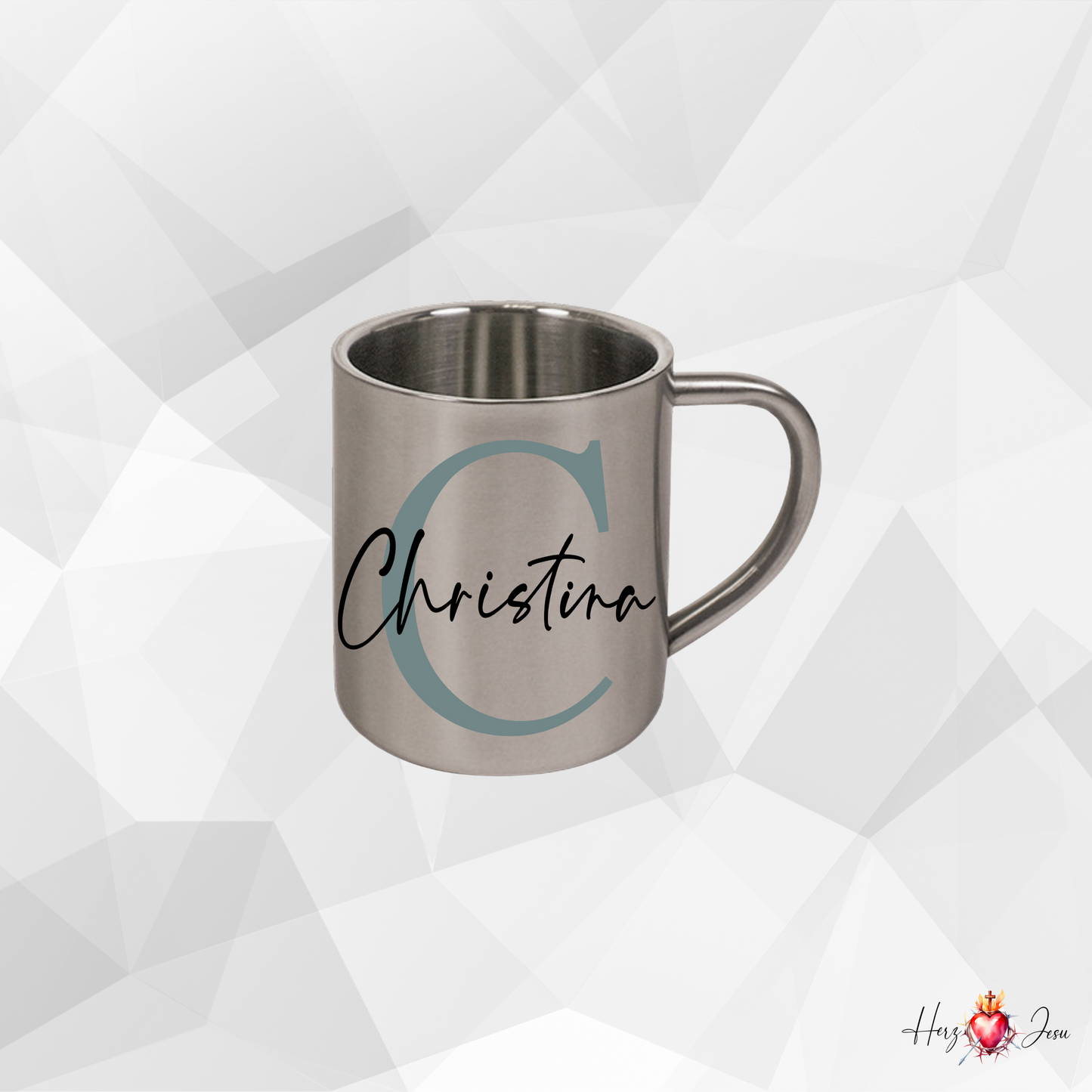 Personalisierte Edelstahl Tasse mit Namen Kaffeetasse Geschenkidee Camping Outdoor_003K