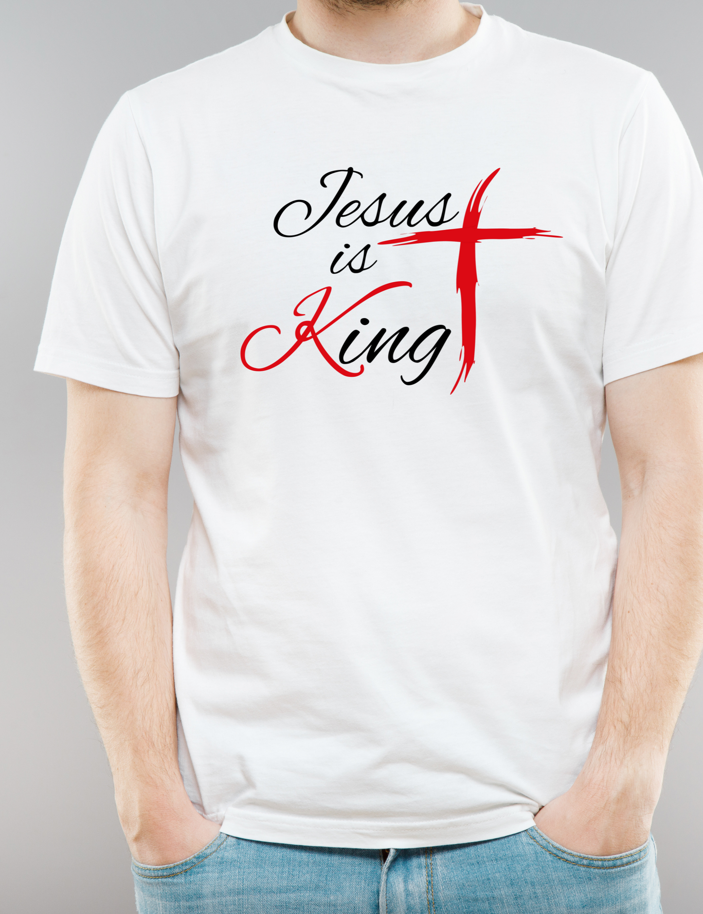 Unisex T-Shirt Jesus is King Gott Heiliger Geist Beten Pray bibel Pfingsten_001A