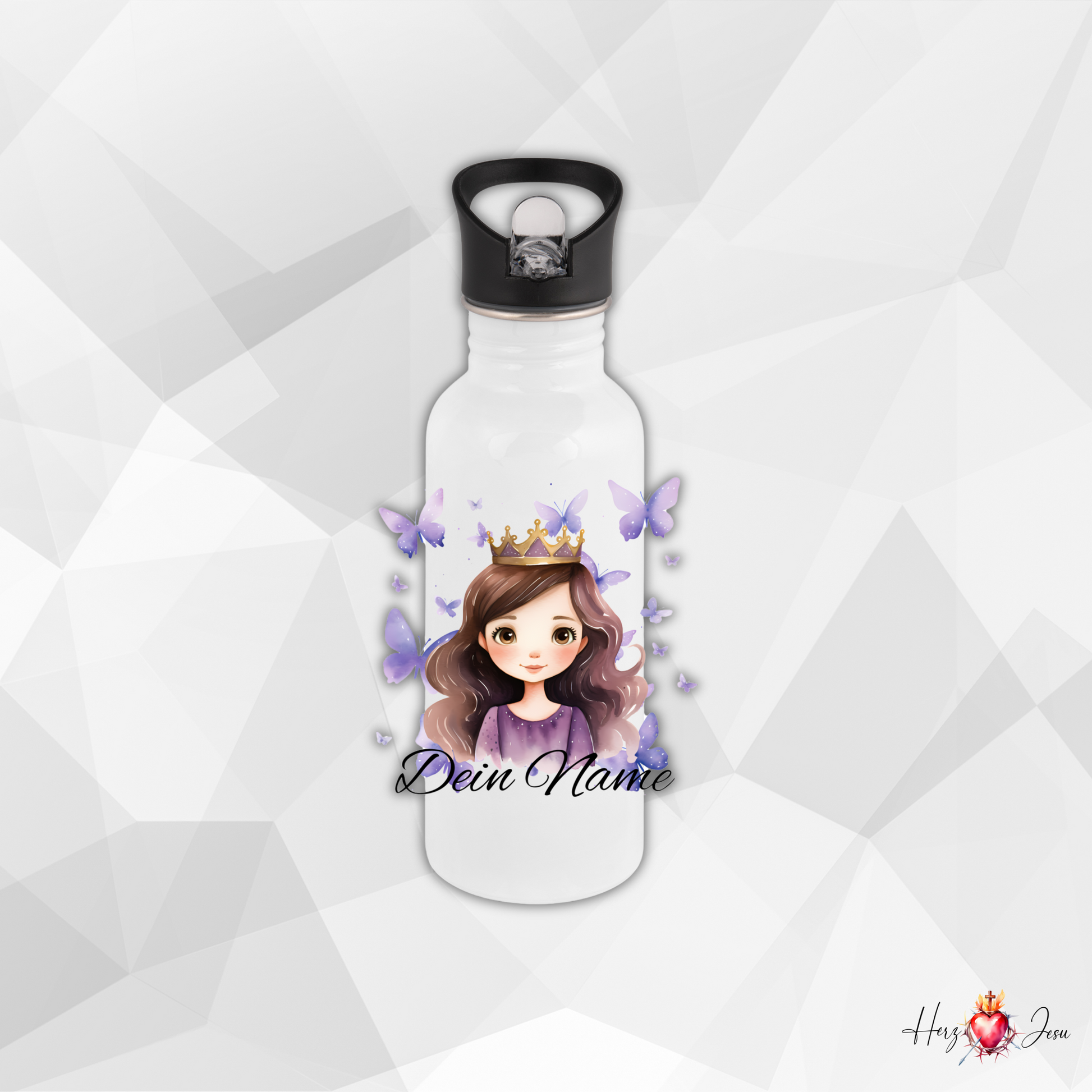 Personalisierte Trinkflasche mit Namen | Thermobecher Prinzessin Geburtstag