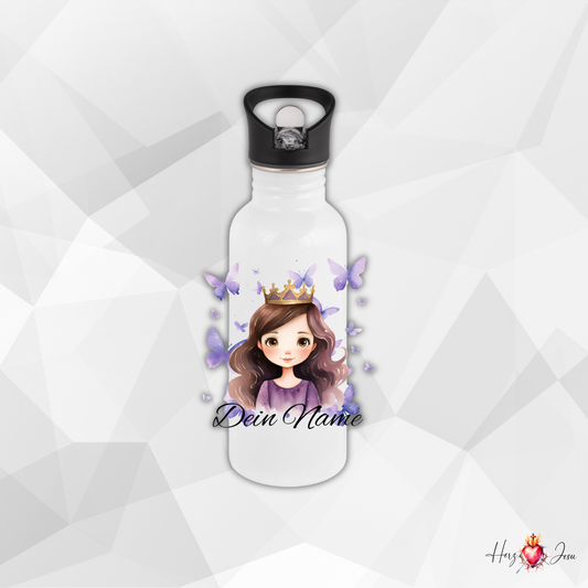 Personalisierte Trinkflasche mit Namen | Thermobecher Prinzessin Geburtstag