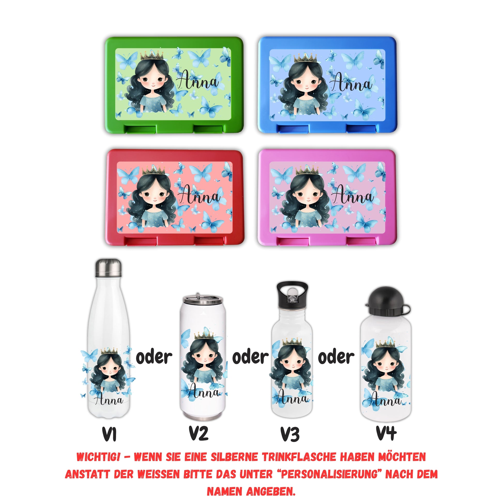 Brotzeitbox mit Trinkflasche | Personalisierbar Namen & Motiv Einschulung