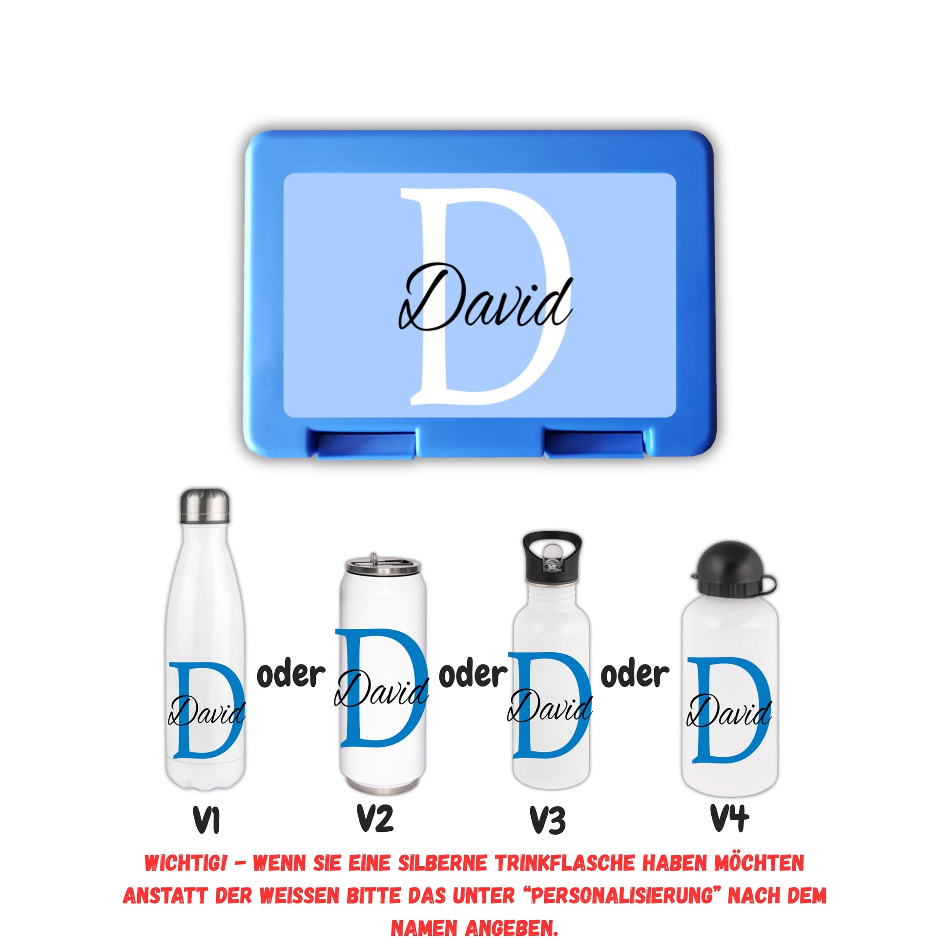 Brotzeitbox mit Trinkflasche | Personalisierbar mit Namen & Motiv