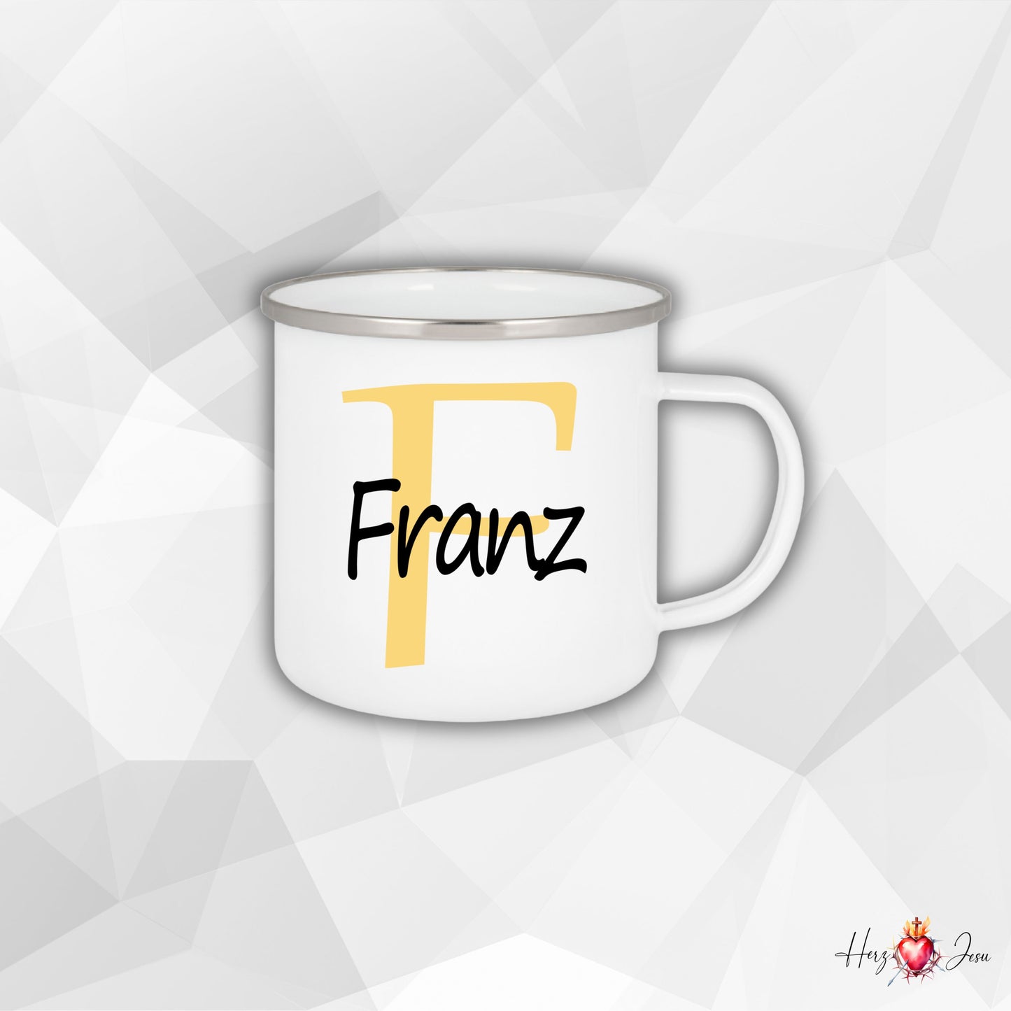 Personalisierte Emaille Tasse mit Namen Edelstahl Tasse_012H