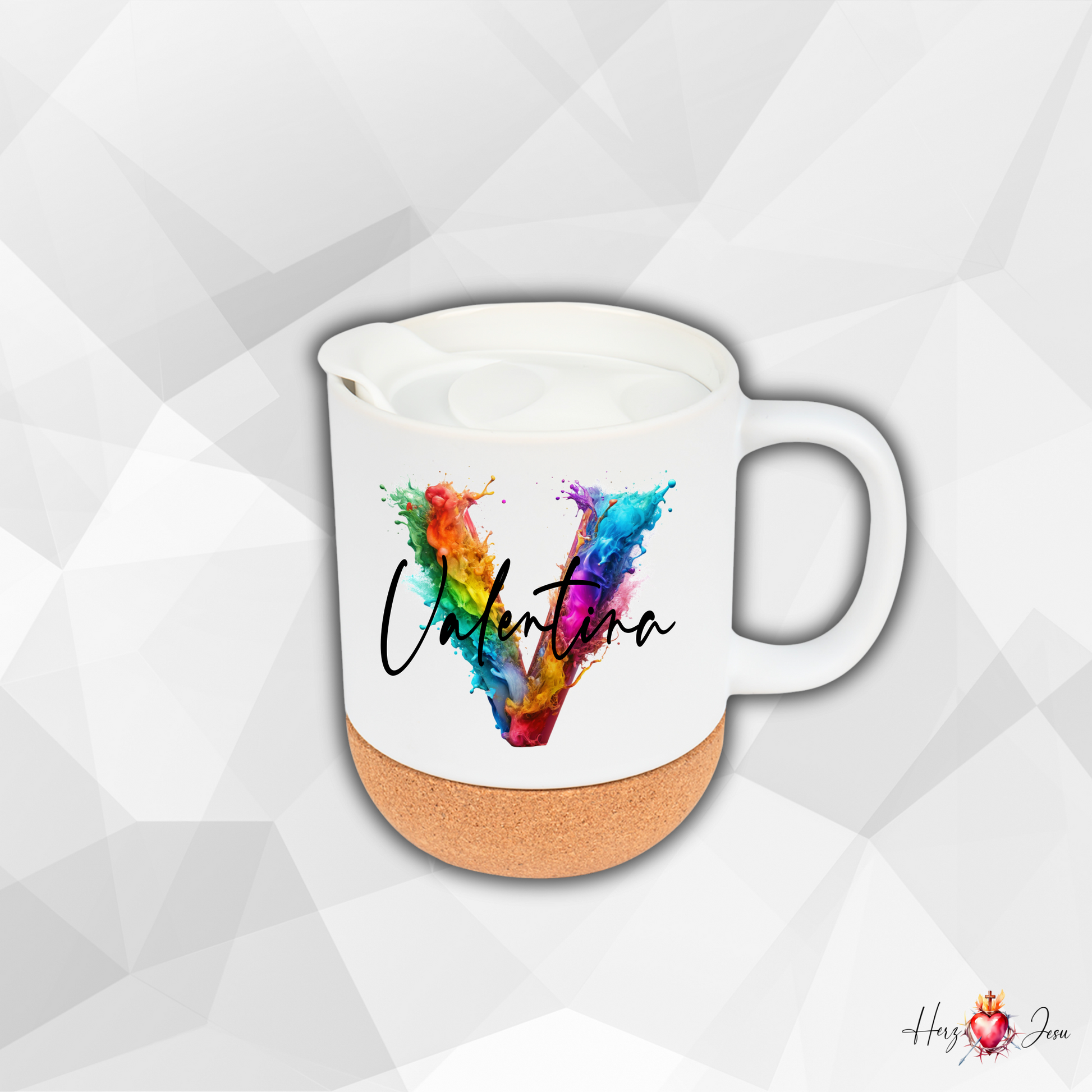 Personalisierte Keramik Tasse Regenbogen | Mit deinem Namen bedruckt