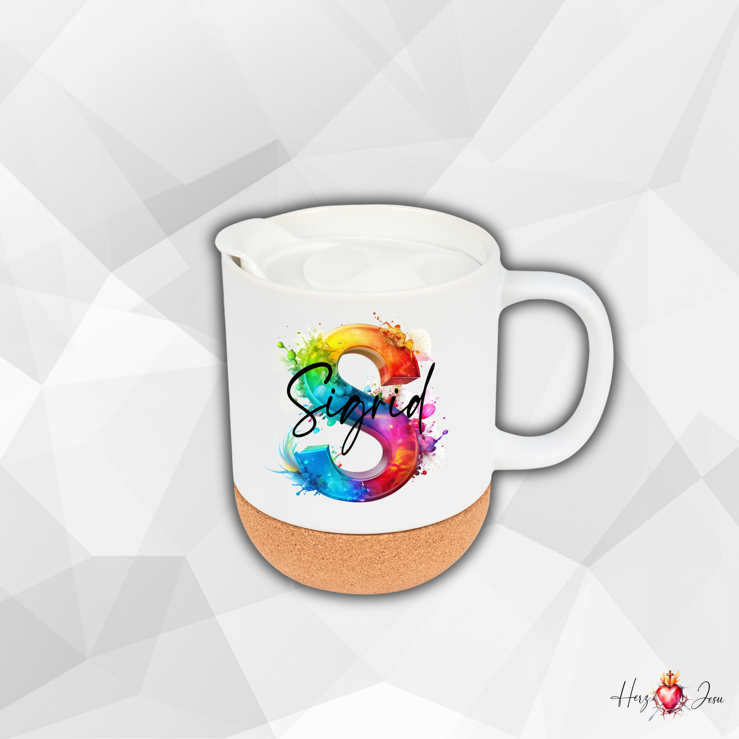 Personalisierte Keramik Tasse Regenbogen | Mit deinem Namen bedruckt