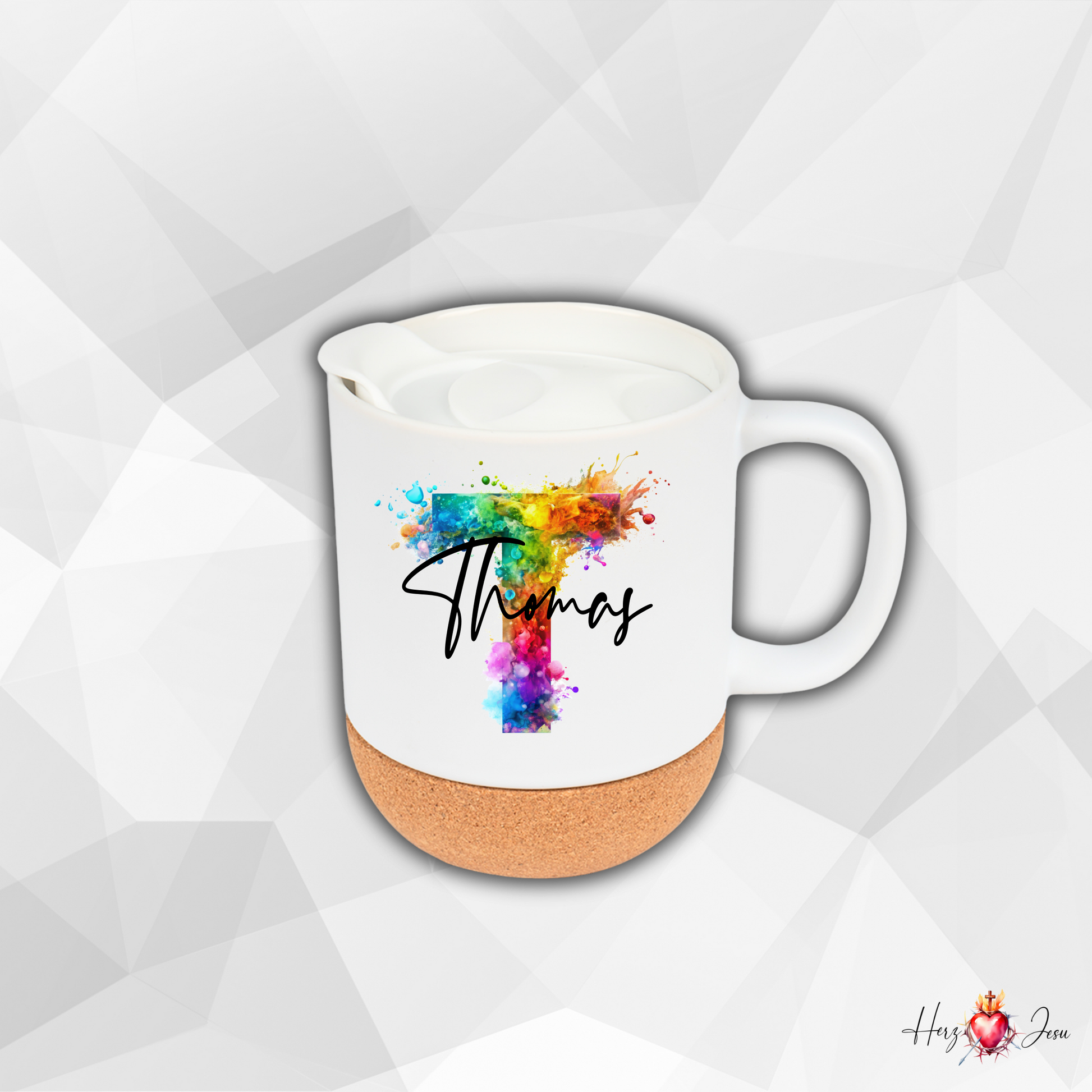 Personalisierte Keramik Tasse Regenbogen | Mit deinem Namen bedruckt