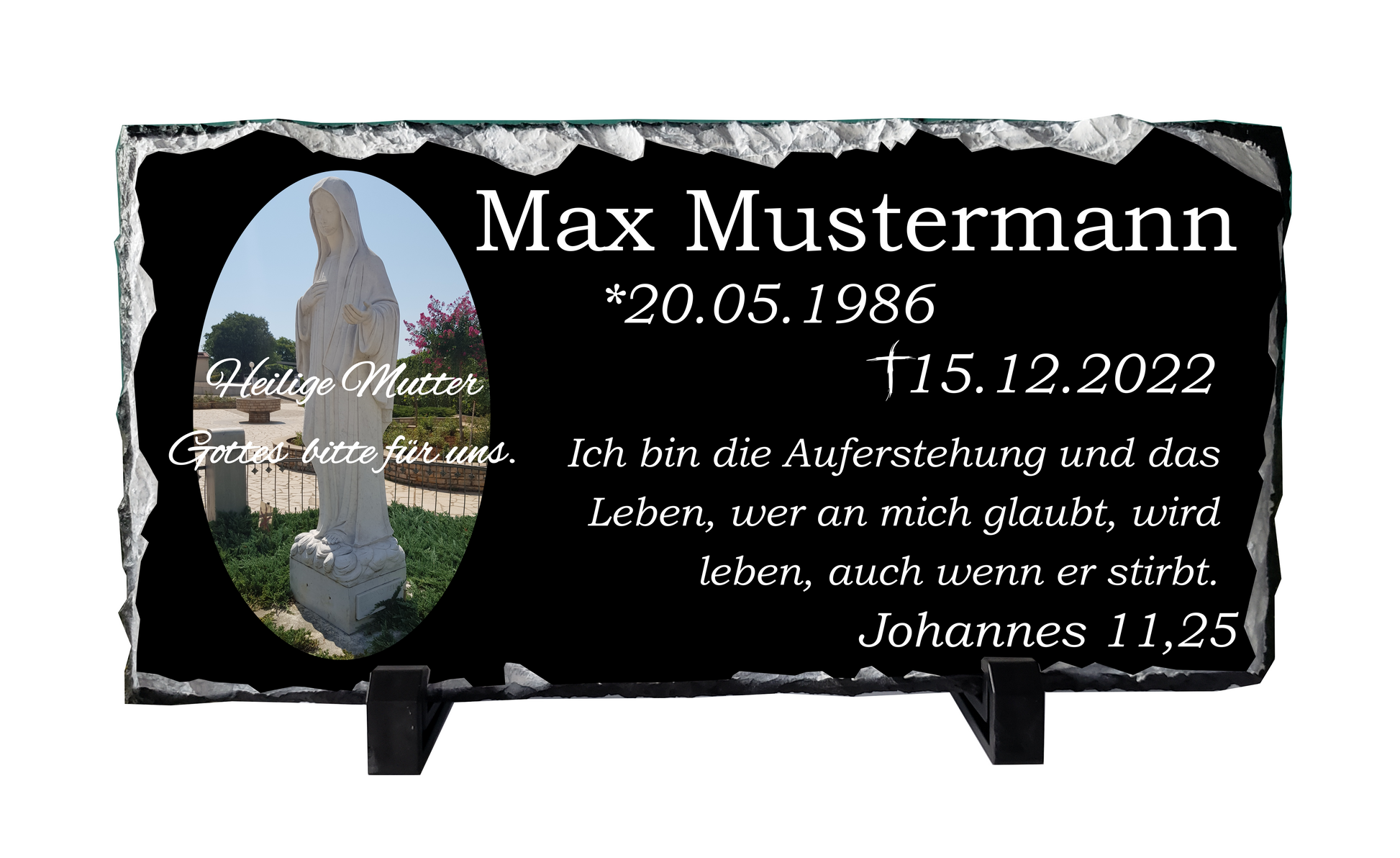 Personalisierte Schieferplatte | Grabstein Grabplatte Grabschmuck Gedenkplatte