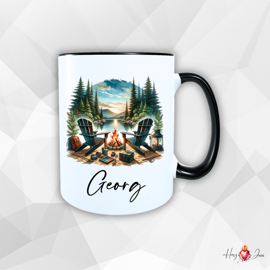 Personalisierte Keramik Tasse mit deinem Namen Outdoor Camping_0058T