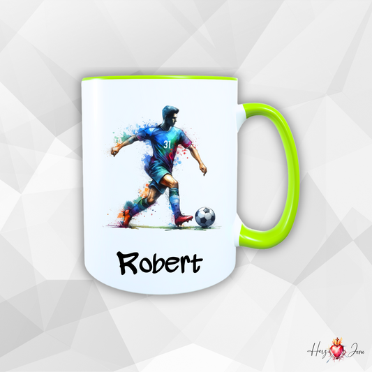 Keramik Tasse personalisiert | Fußball & Camping Geschenk