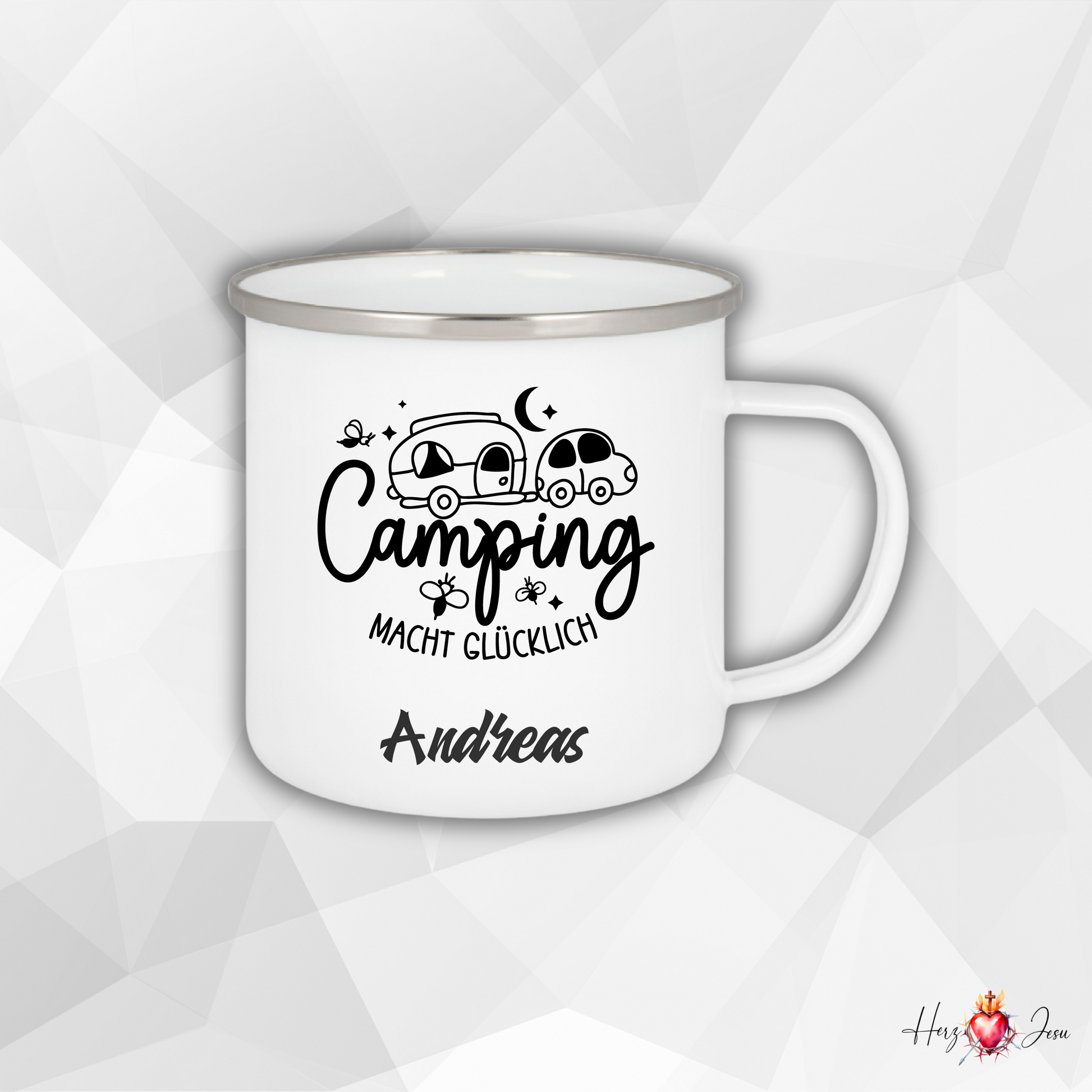 Personalisierte Emaille Tasse | Edelstahl Tasse mit Namen