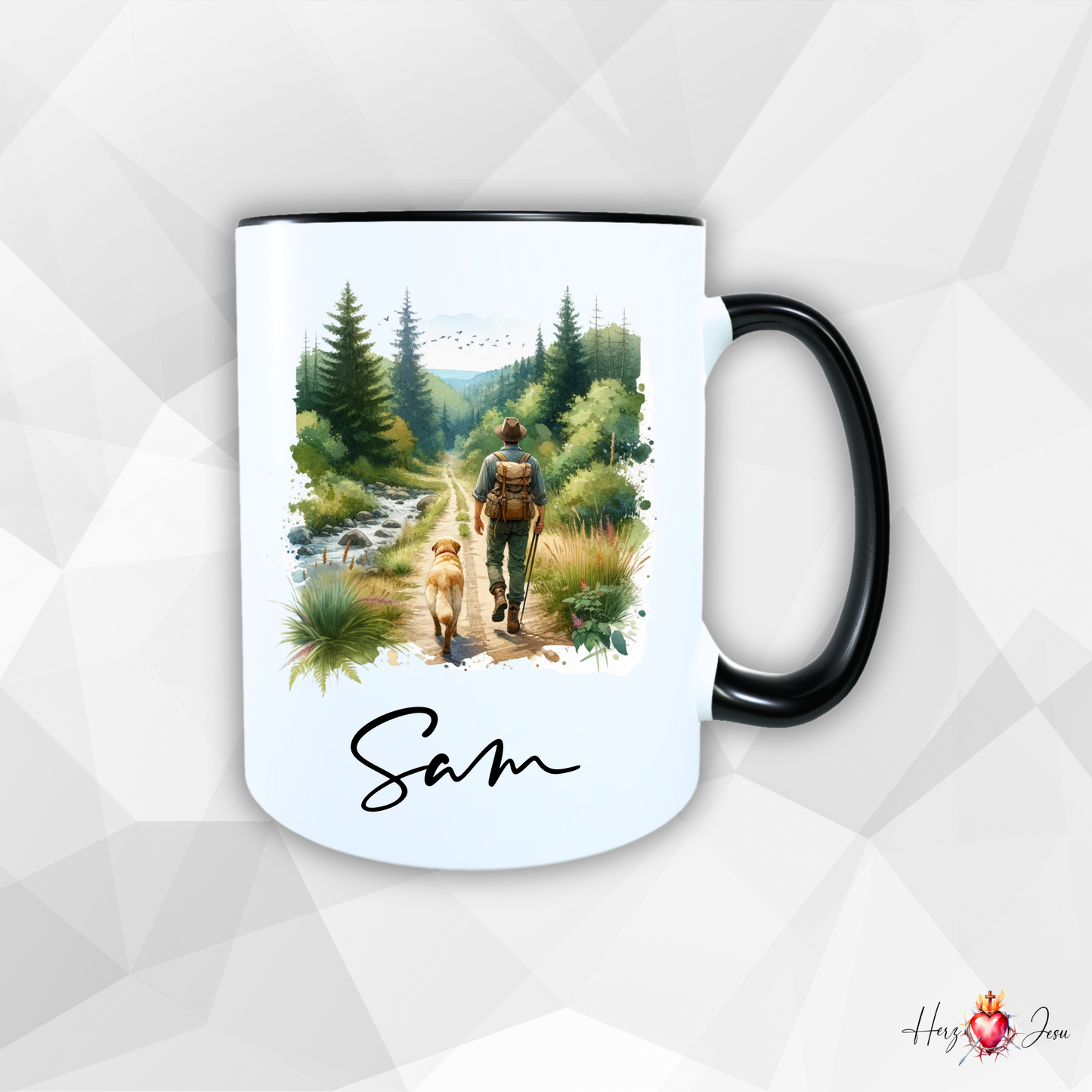 Personalisierte Keramik Tasse mit deinem Namen Outdoor Camping_0058T