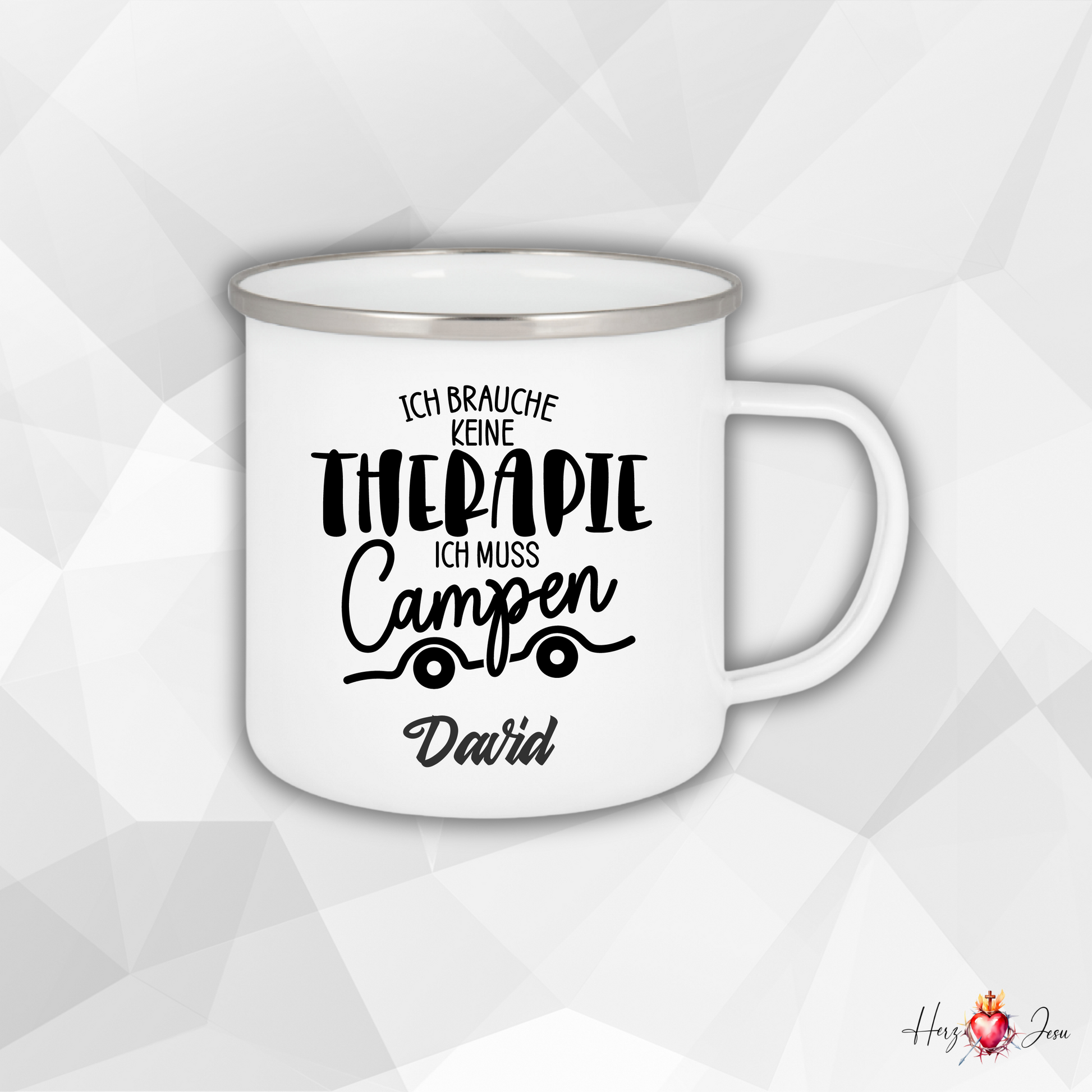 Personalisierte Emaille Tasse | Edelstahl Tasse mit Namen