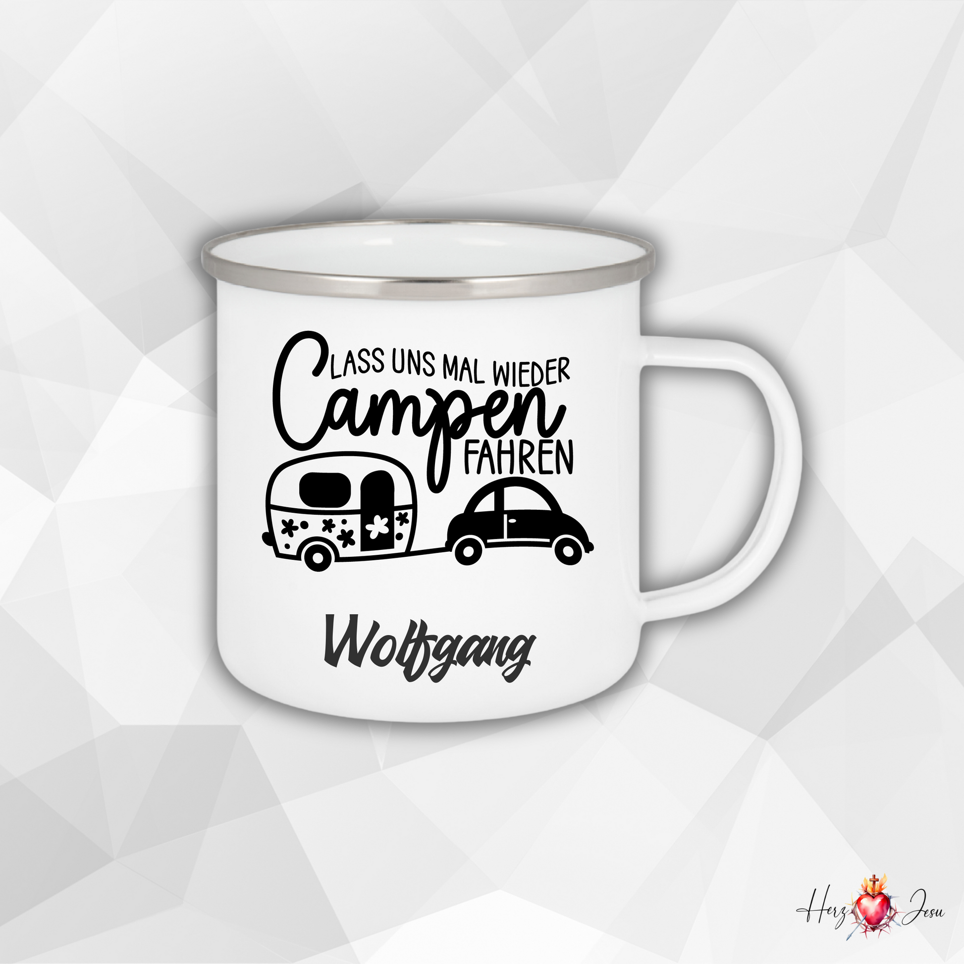 Personalisierte Emaille Tasse | Edelstahl Tasse mit Namen