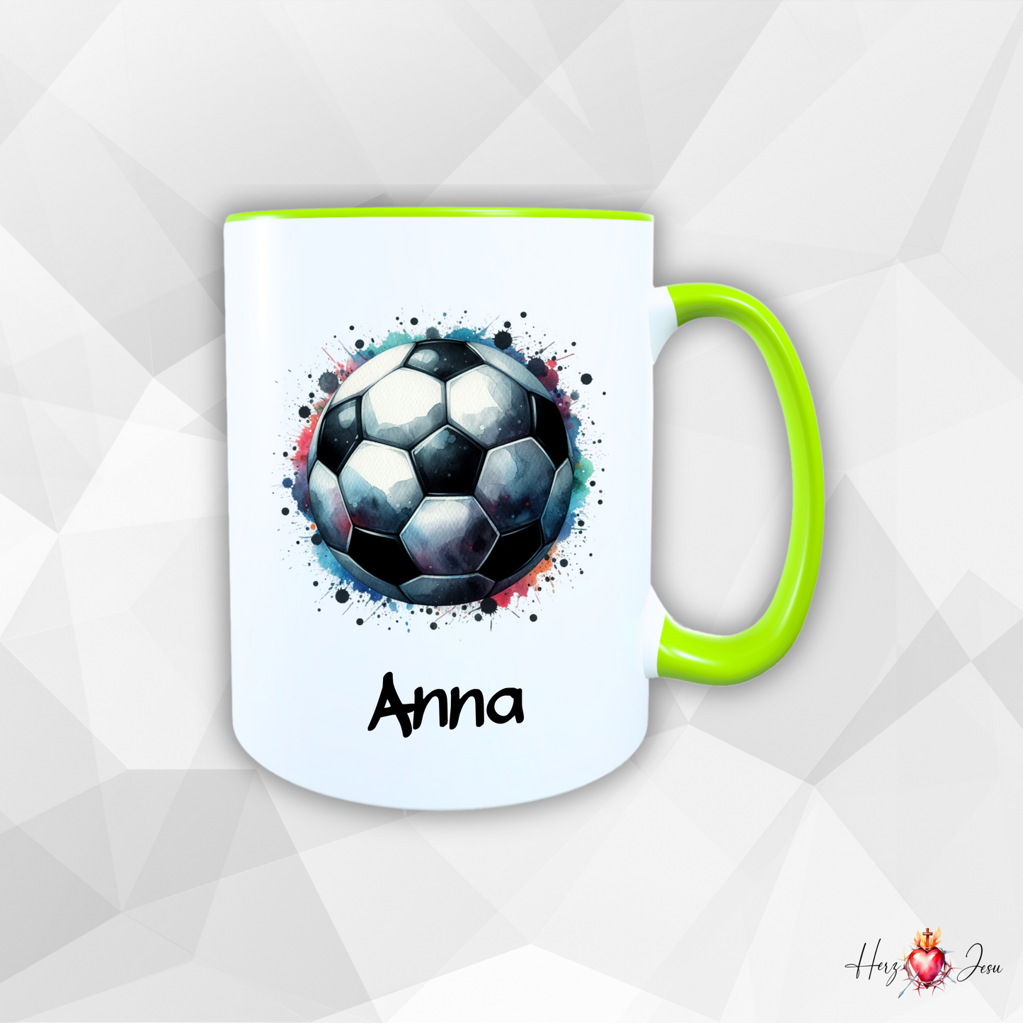 Keramik Tasse personalisiert | Fußball & Camping Geschenk