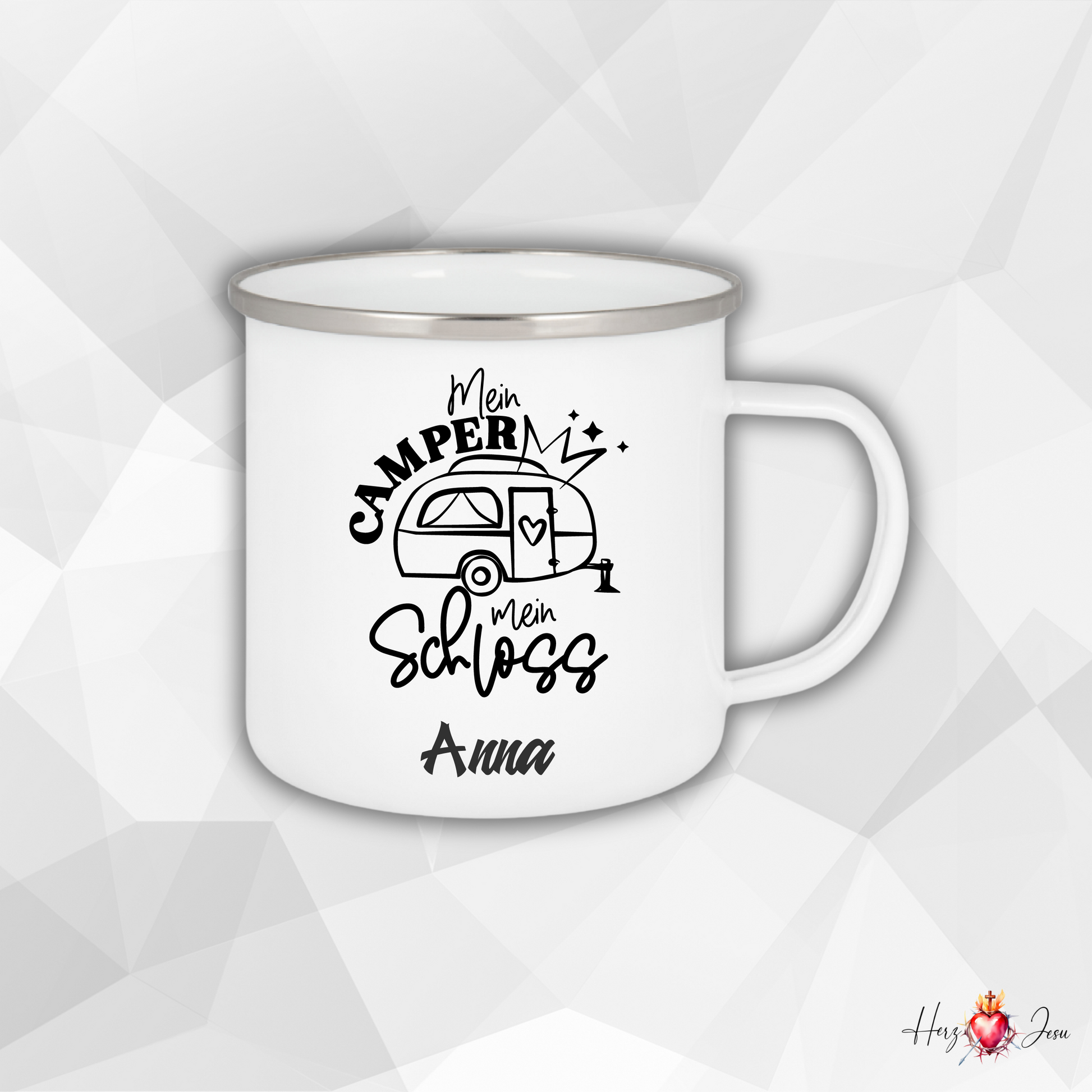 Personalisierte Emaille Tasse | Edelstahl Tasse mit Namen