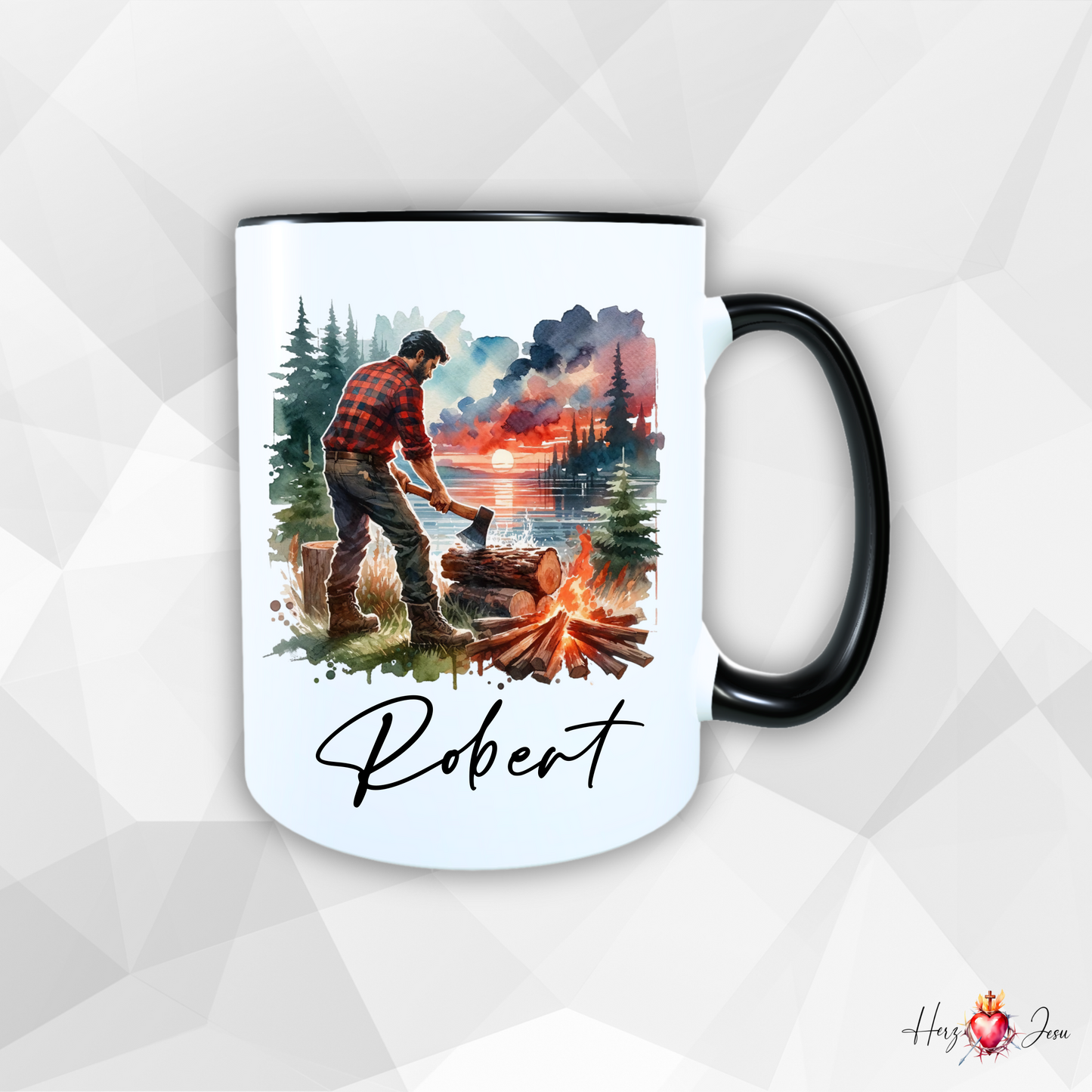 Personalisierte Keramik Tasse mit deinem Namen Outdoor Camping_0058T