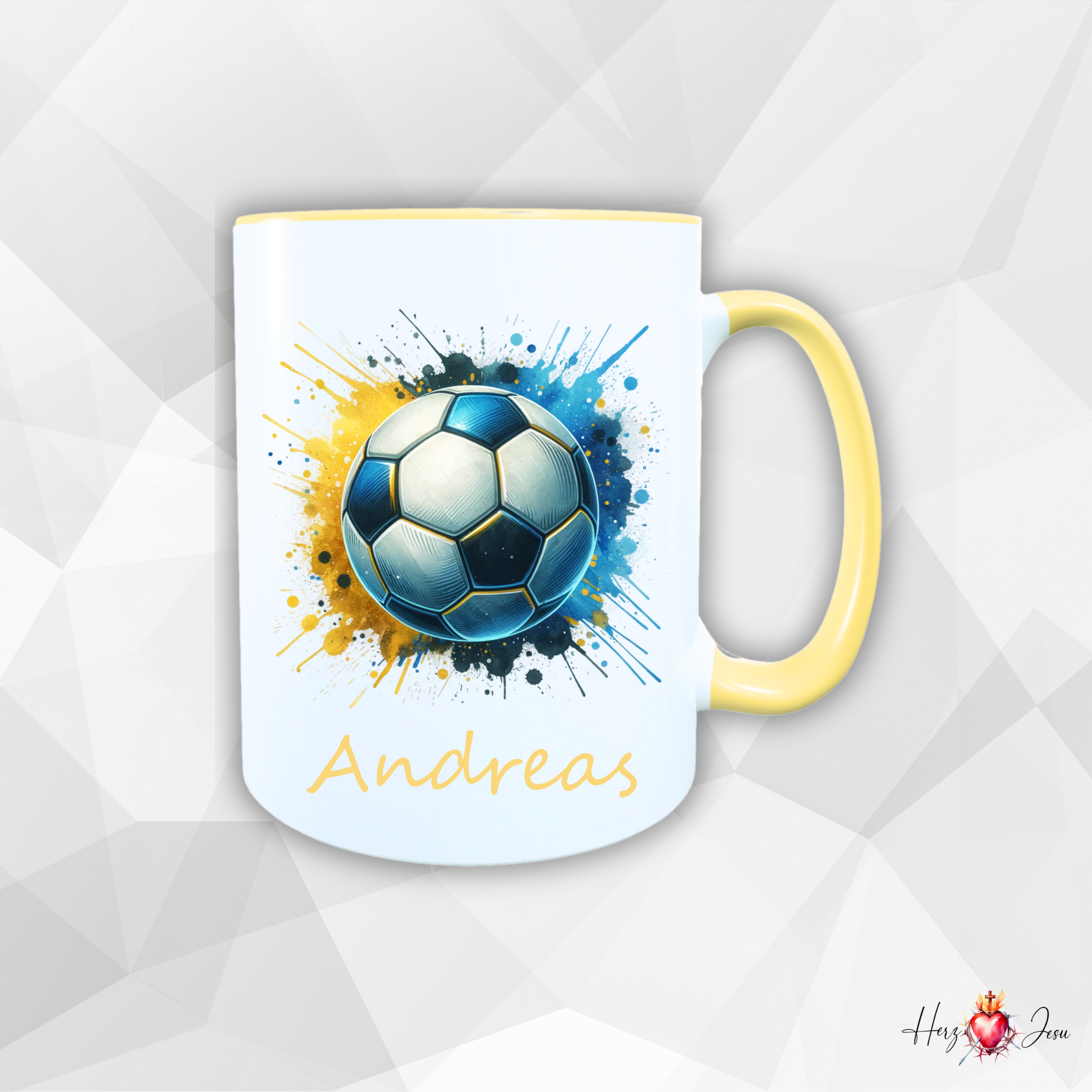 Personalisierte Keramik Tasse mit Namen | Fußball Geschenkidee