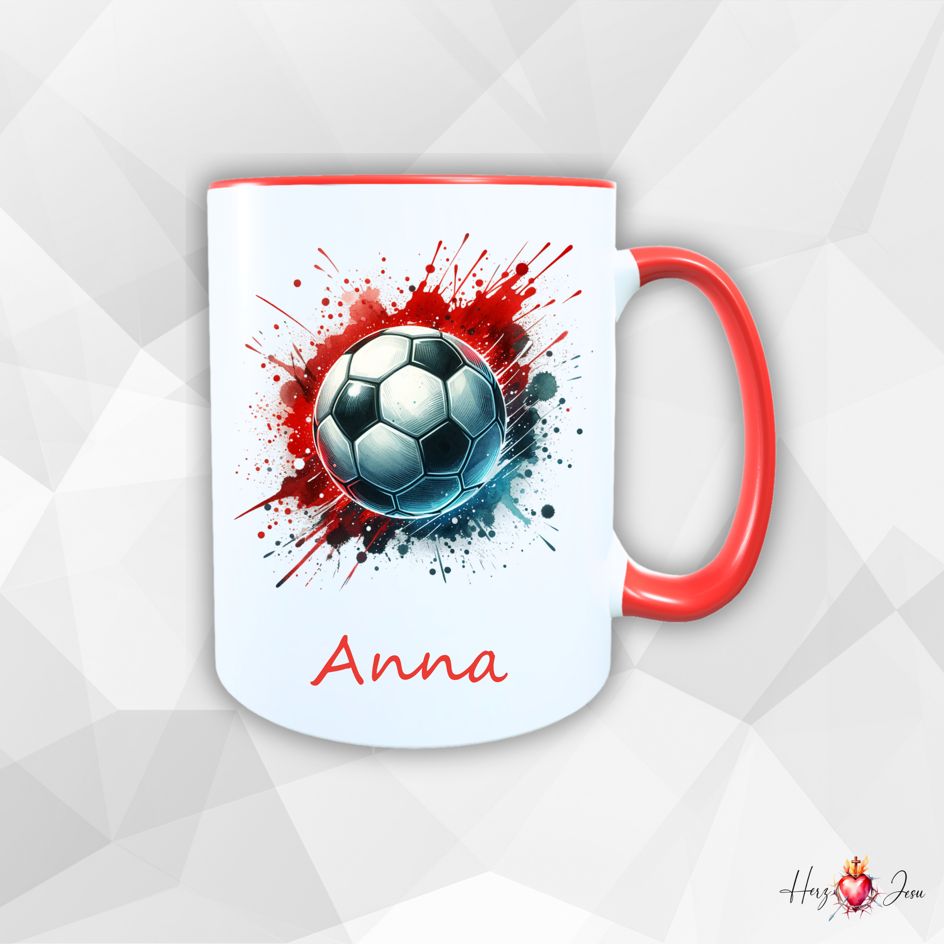 Personalisierte Keramik Tasse mit Namen | Fußball Geschenkidee