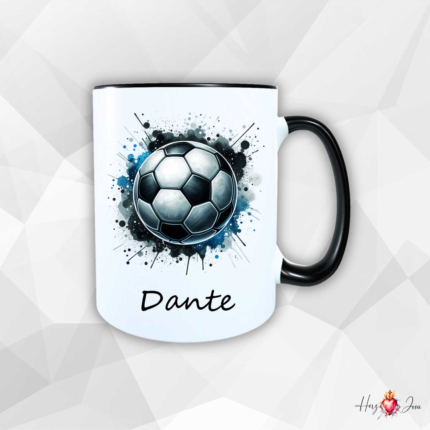 Personalisierte Keramik Tasse mit Namen | Fußball Geschenkidee