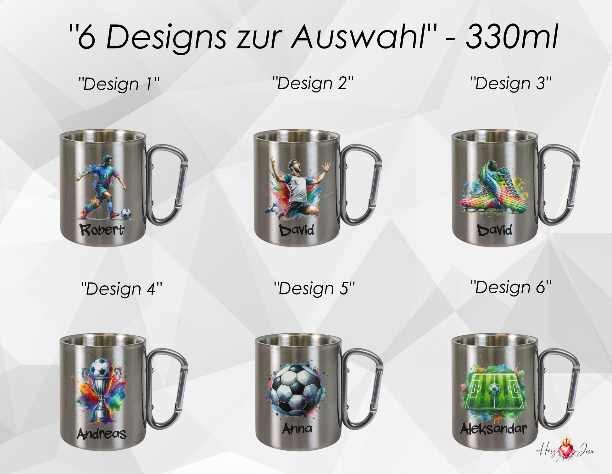 Personalisierte Edelstahl Tasse | Camping & Fußball