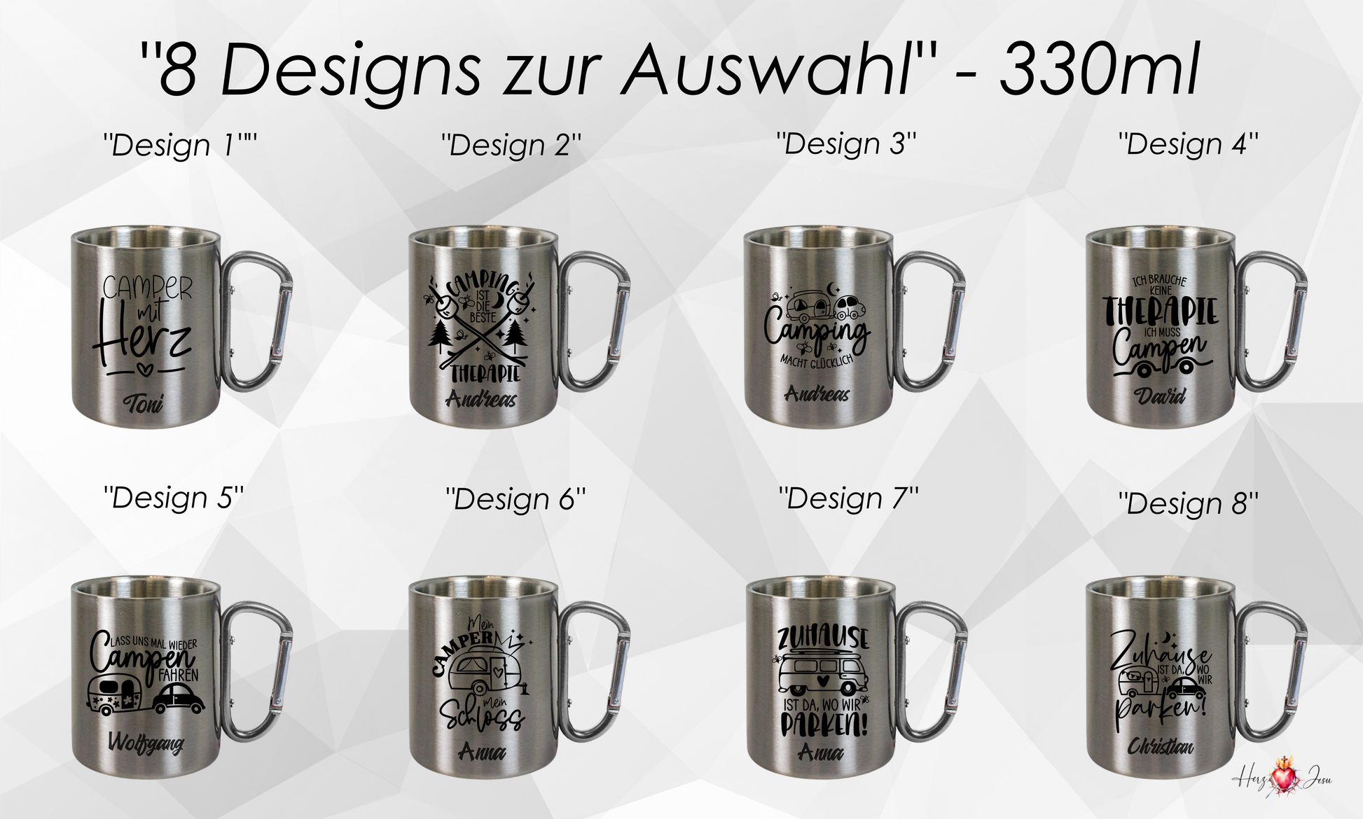 Personalisierte Edelstahl Tassen mit Namen – Ideal für Camping & Outdoor