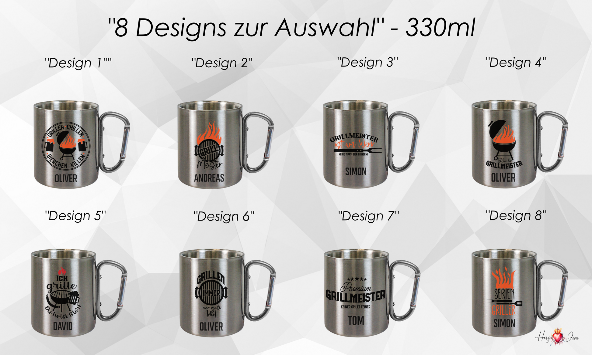 Personalisierte Edelstahl Tasse | Camping & Grill Geschenk