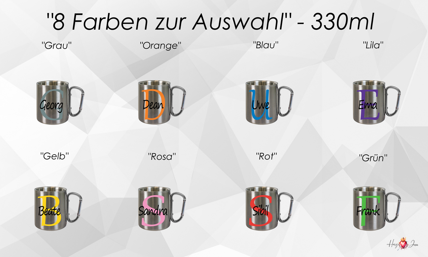 Personalisierte Edelstahl Tasse mit Namen Kaffeetasse Geschenkidee Camping Outdoor_004K