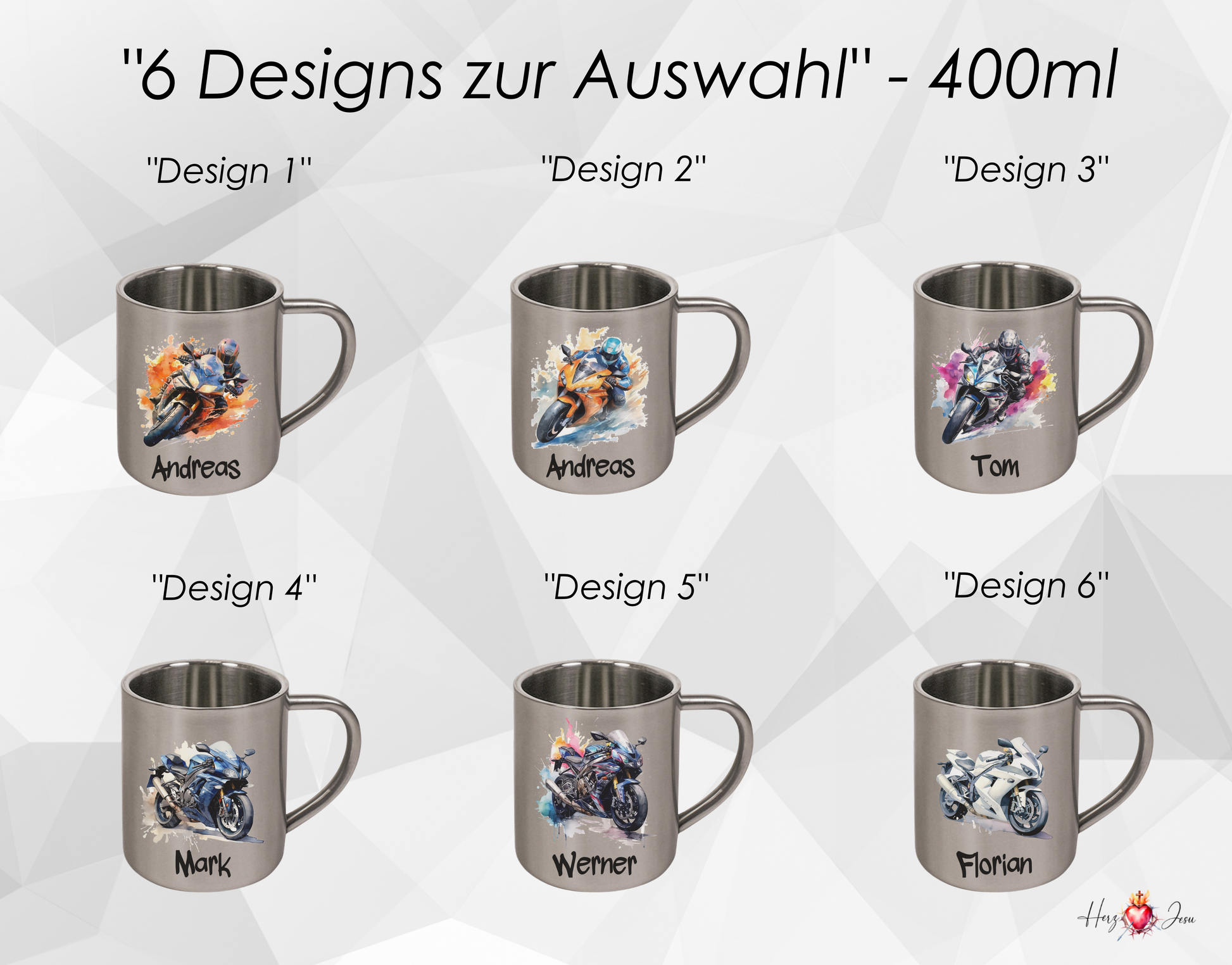 Personalisierte Edelstahl Tasse | Camping & Motorrad