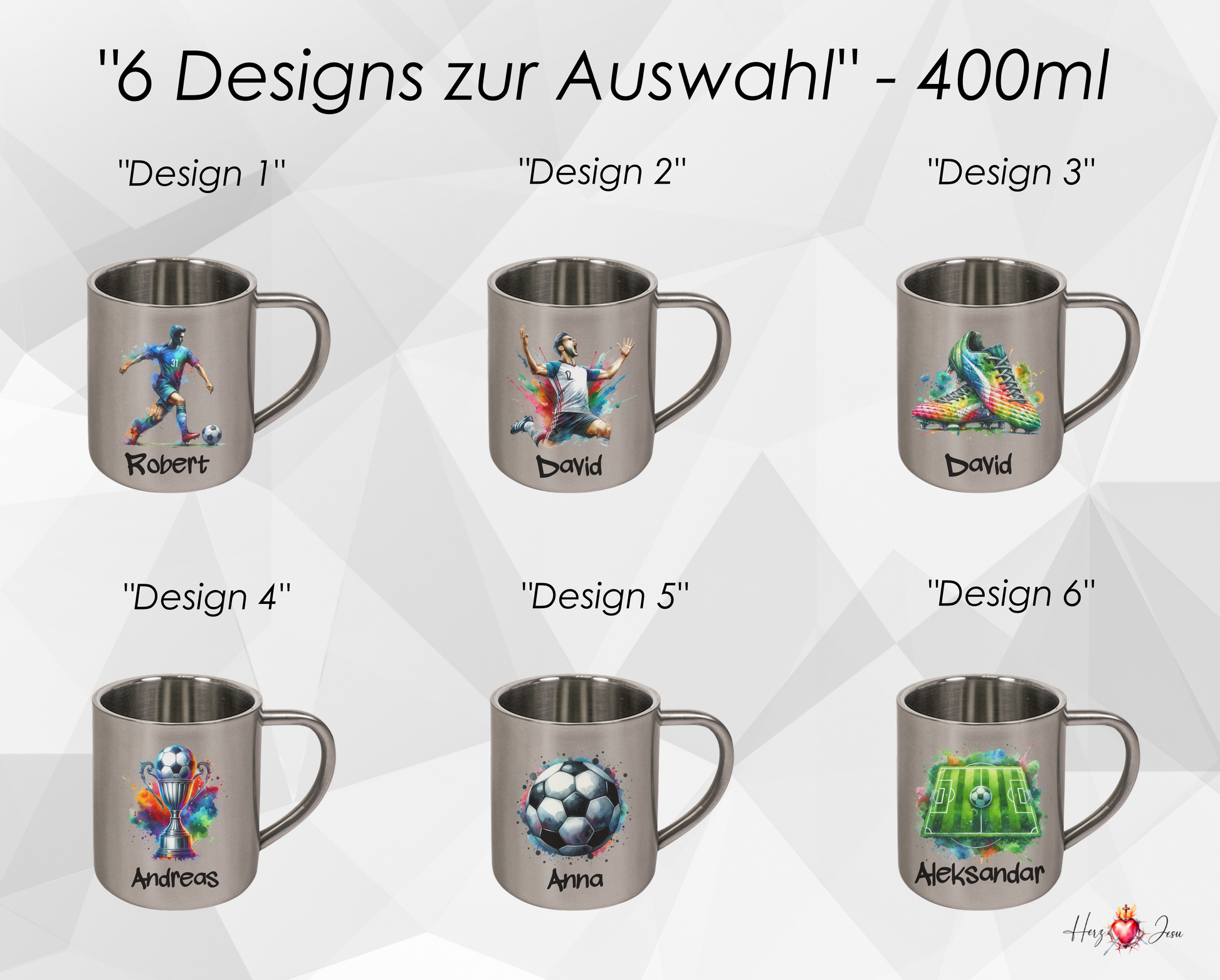 Personalisierte Edelstahl Tasse | Camping & Fußball