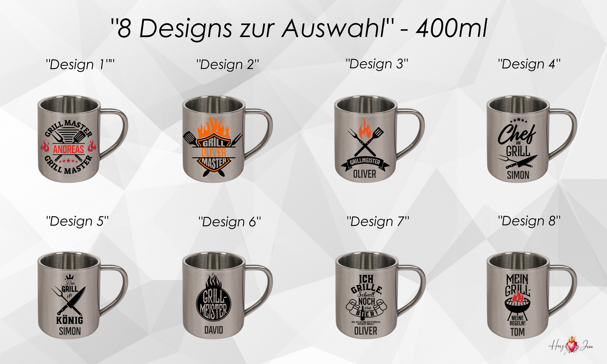 Kaffeetasse personalisiert | Edelstahl Tasse Camping Geschenk