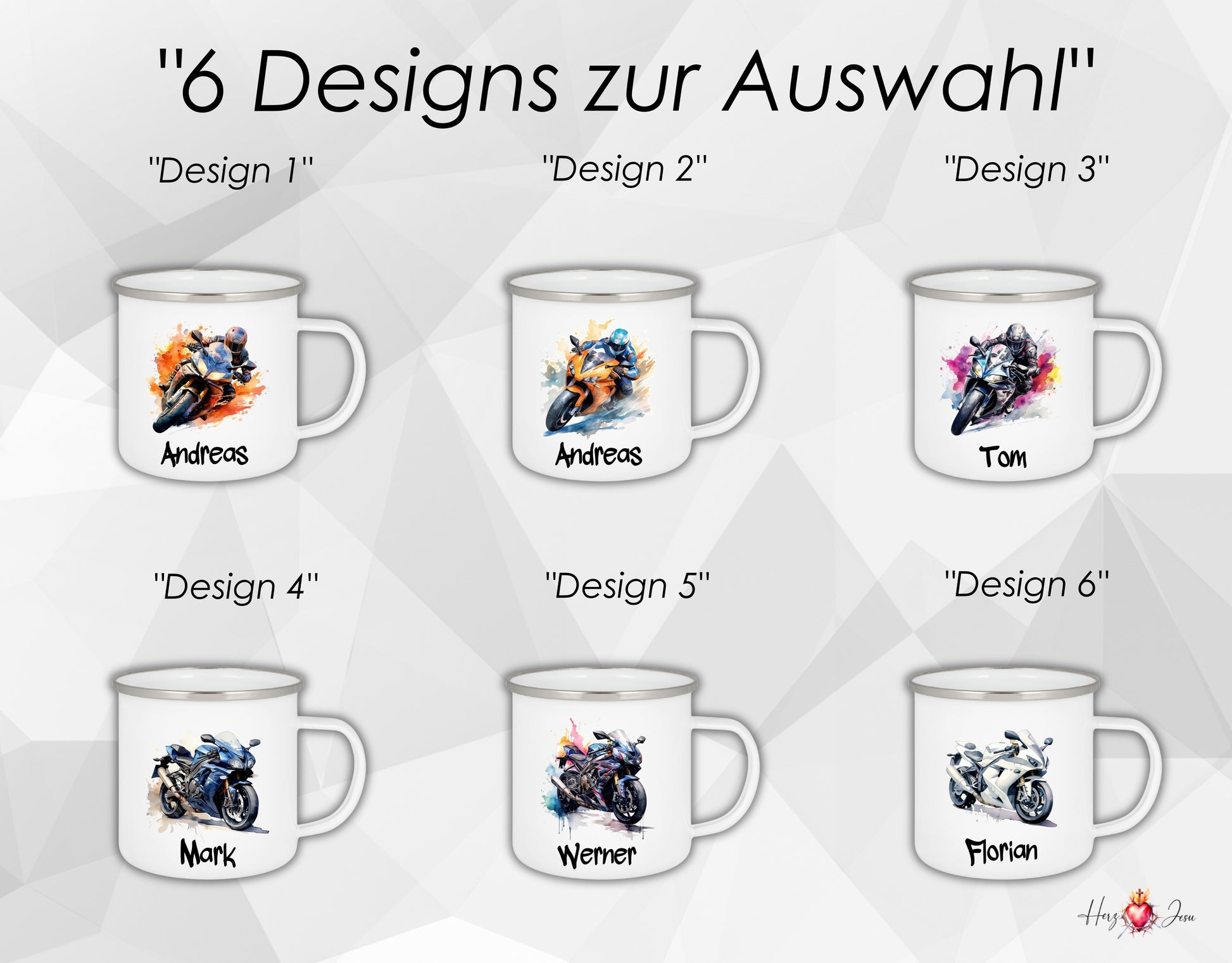 Motorrad Tasse personalisiert | Kindertasse mit Namen