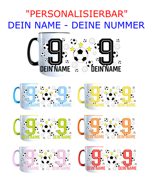 Personalisierte Tasse mit Namen Fußball | Kaffeetasse Geburtstag Geschenk