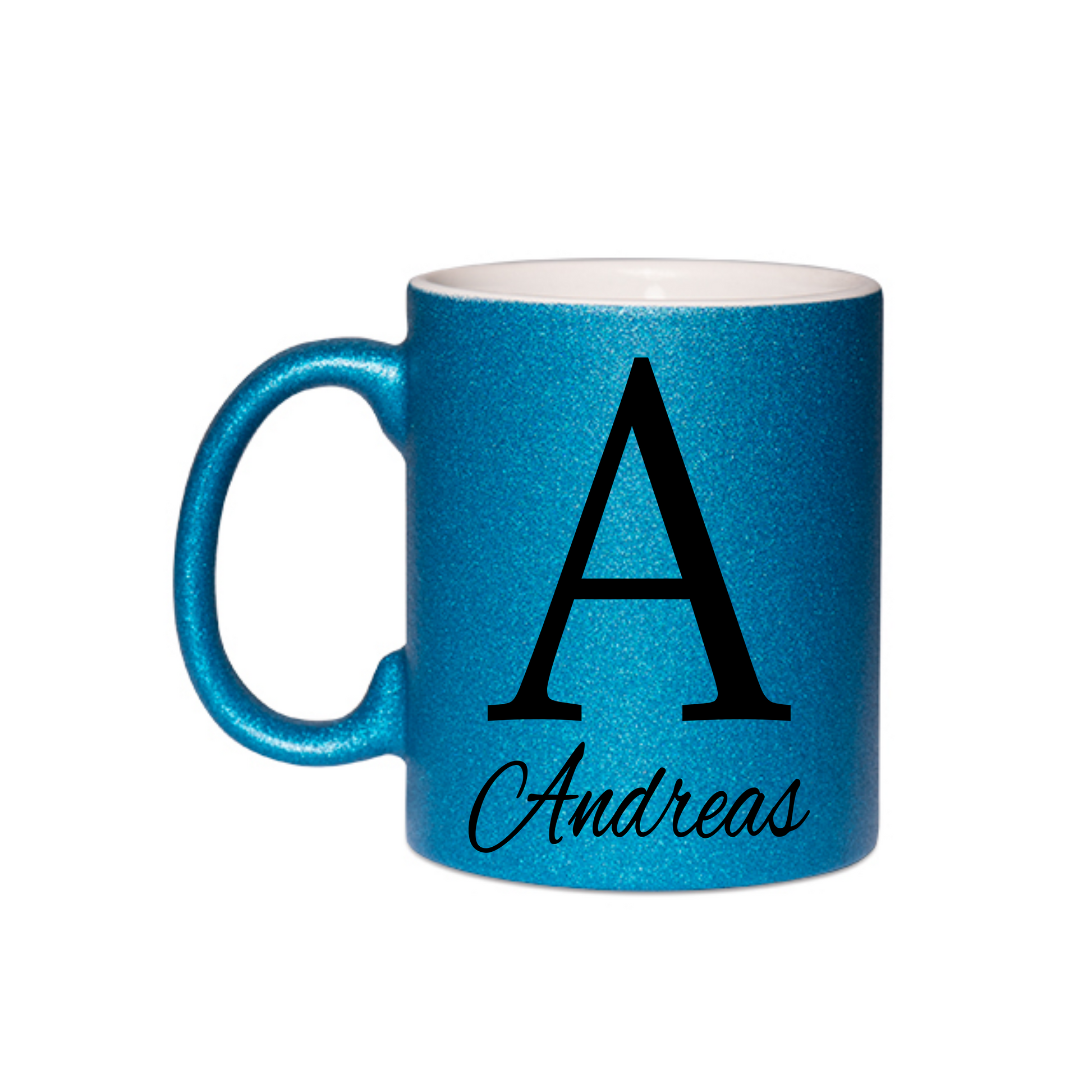 Personalisierte Keramik-Glitzertasse | Namen Weihnachtsgeschenk