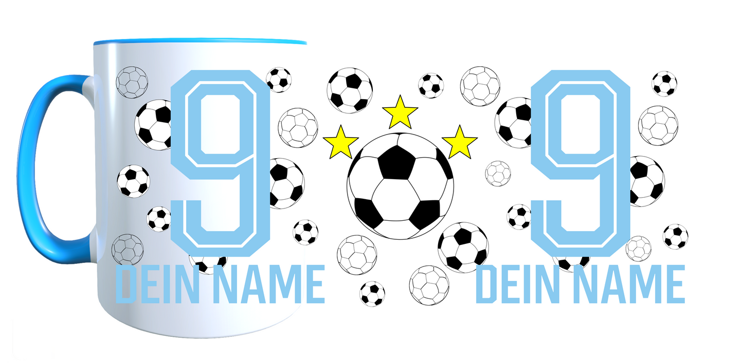 Personalisierte Tasse mit Namen Fußball | Kaffeetasse Geburtstag Geschenk