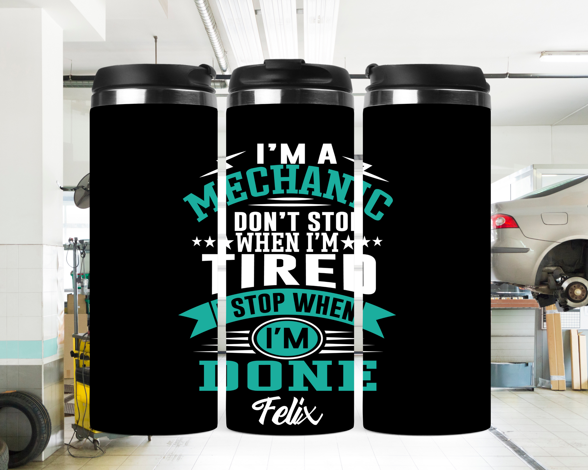 Personalisierter Kaffeebecher mit Namen | Thermobecher Mechaniker