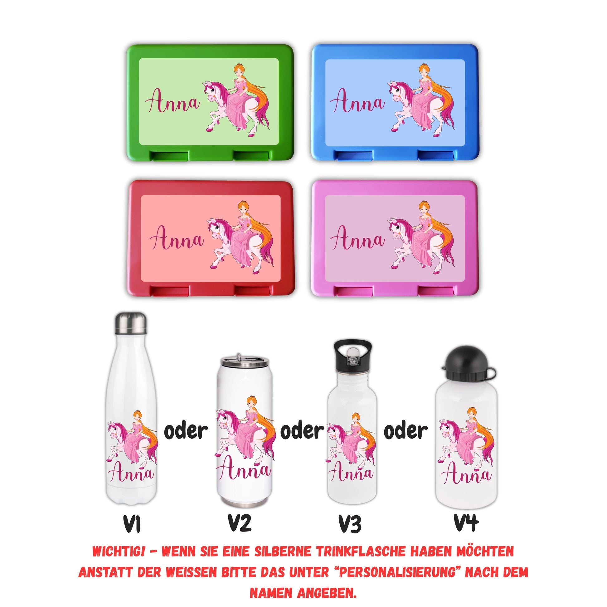 Brotzeitbox mit Trinkflasche | Personalisierbar Namen & Motiv Einschulung