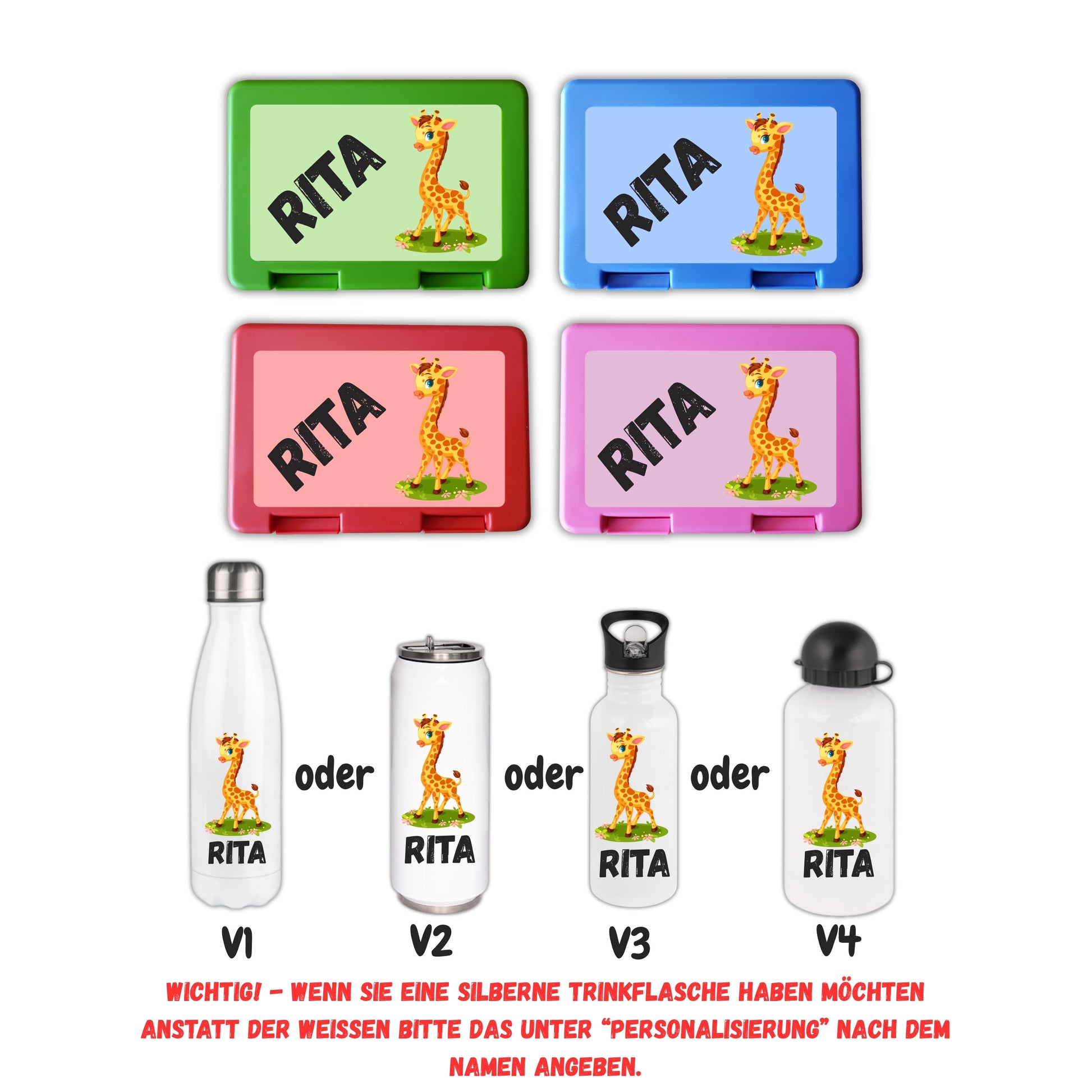 Brotzeitbox mit Trinkflasche | Personalisierbar mit Namen