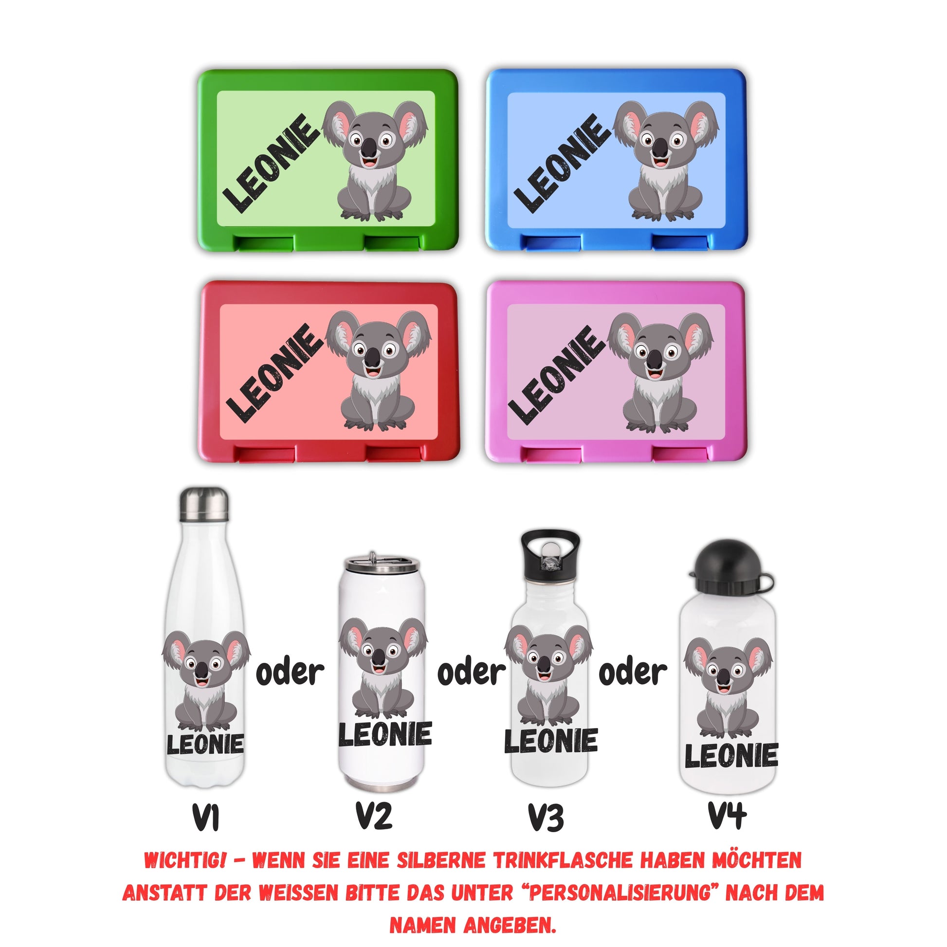 Brotzeitbox mit Trinkflasche | Personalisierbar mit Namen