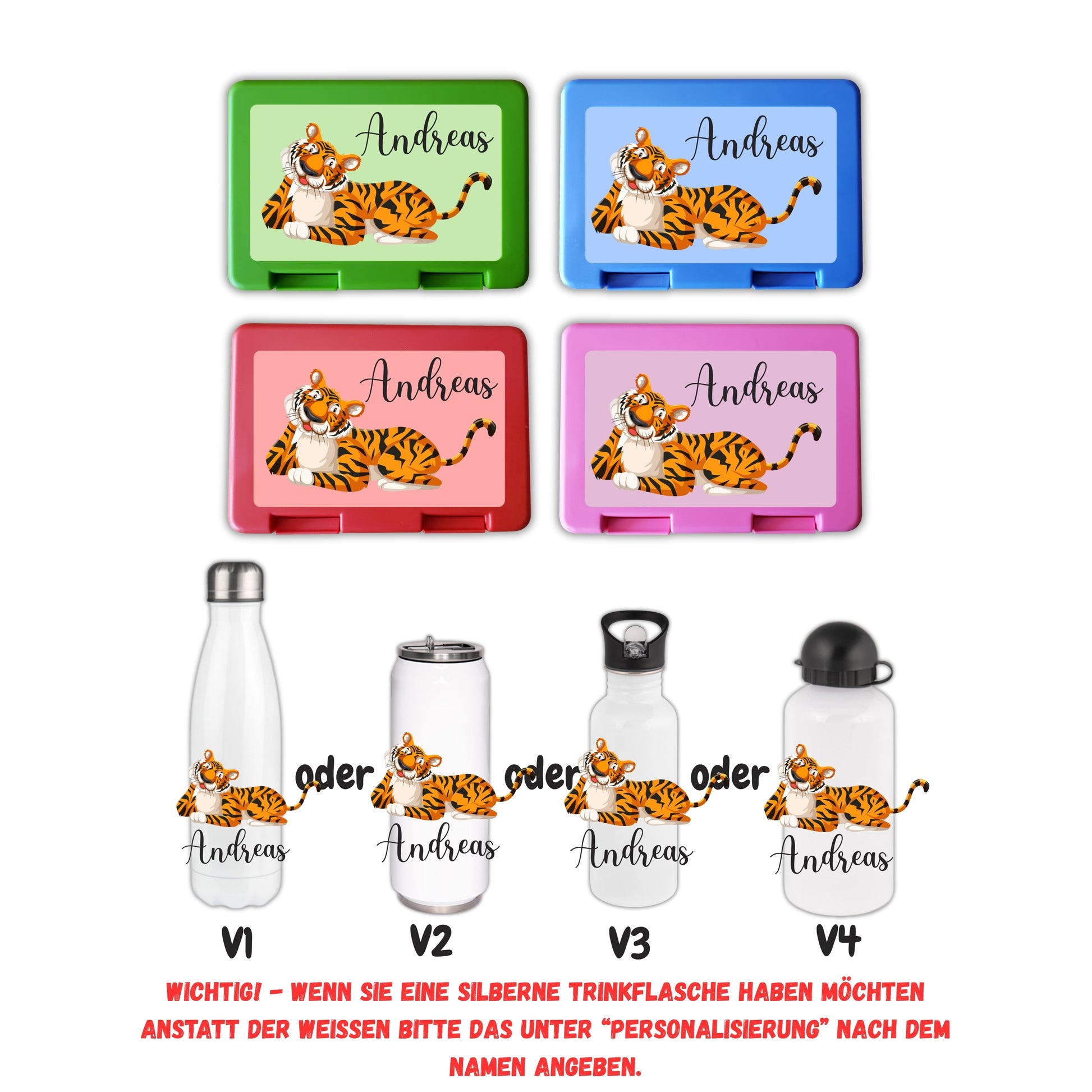 Brotzeitbox mit Trinkflasche | Personalisierbar Namen & Motiv Einschulung