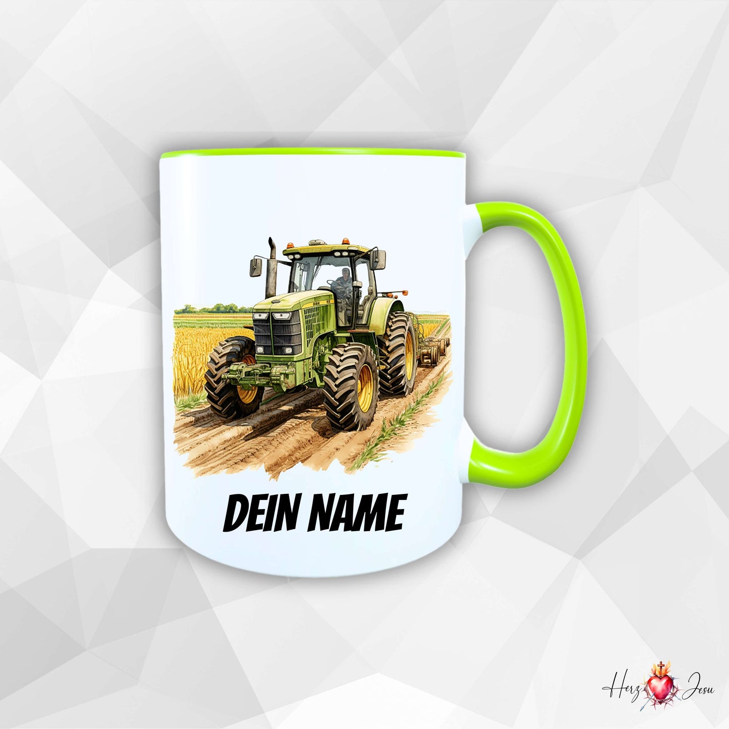 Personalisierte Keramik Tasse mit Namen – Traktor Motiv | Geschenkidee für Kinder & Schulanfänger_0059T