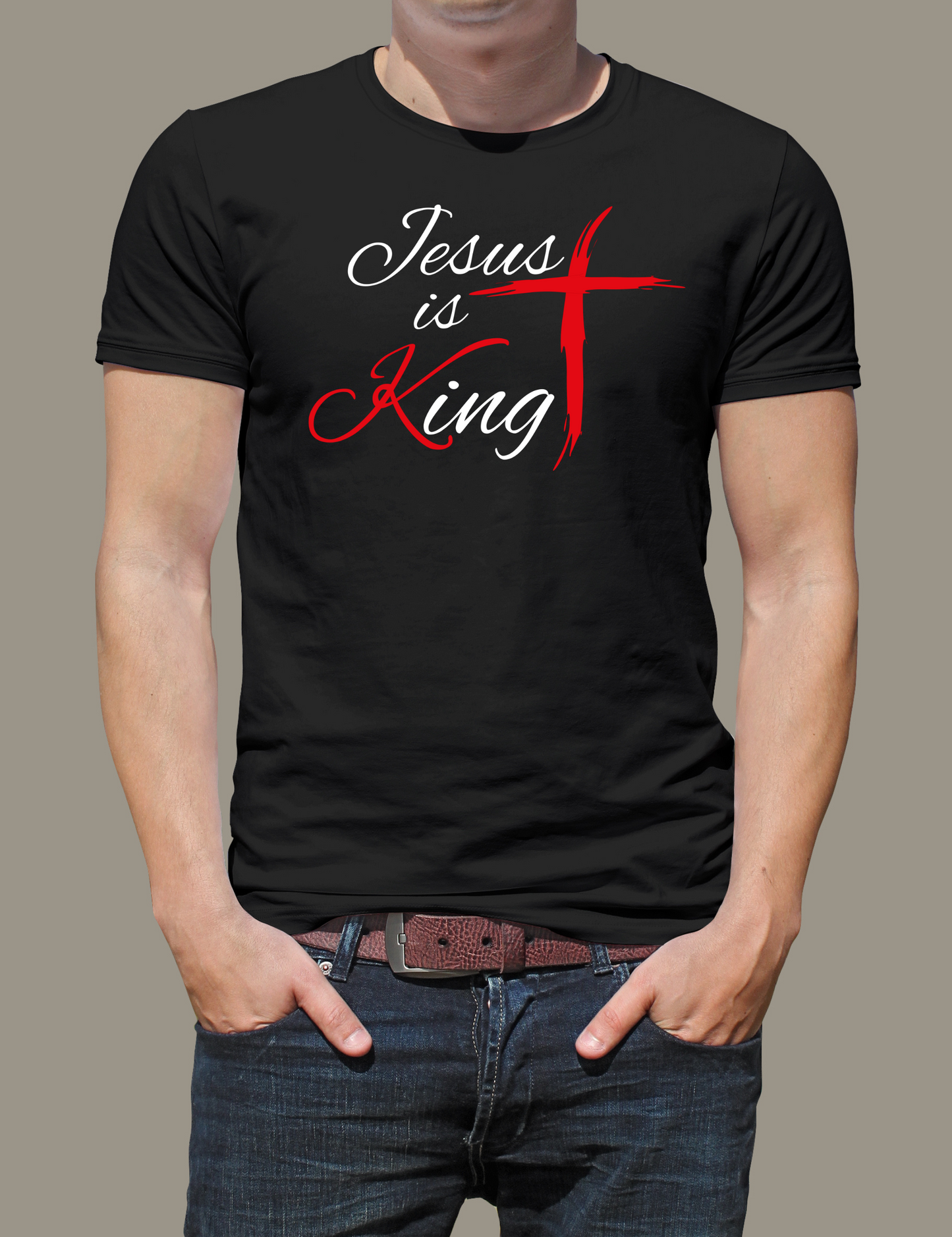 Unisex T-Shirt Jesus is King Gott Heiliger Geist Beten Pray bibel Pfingsten_001A
