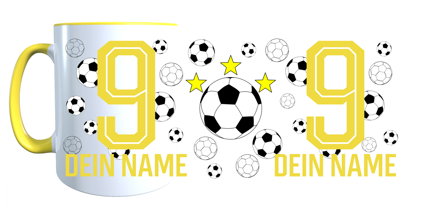 Personalisierte Tasse mit Namen Fußball | Kaffeetasse Geburtstag Geschenk