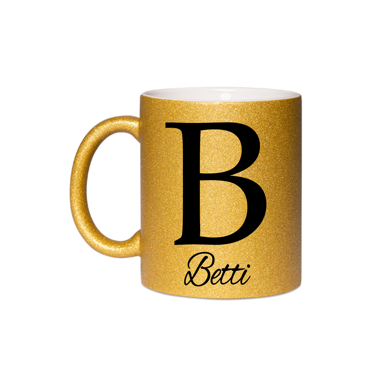 Personalisierte Keramik-Glitzertasse | Namen Weihnachtsgeschenk