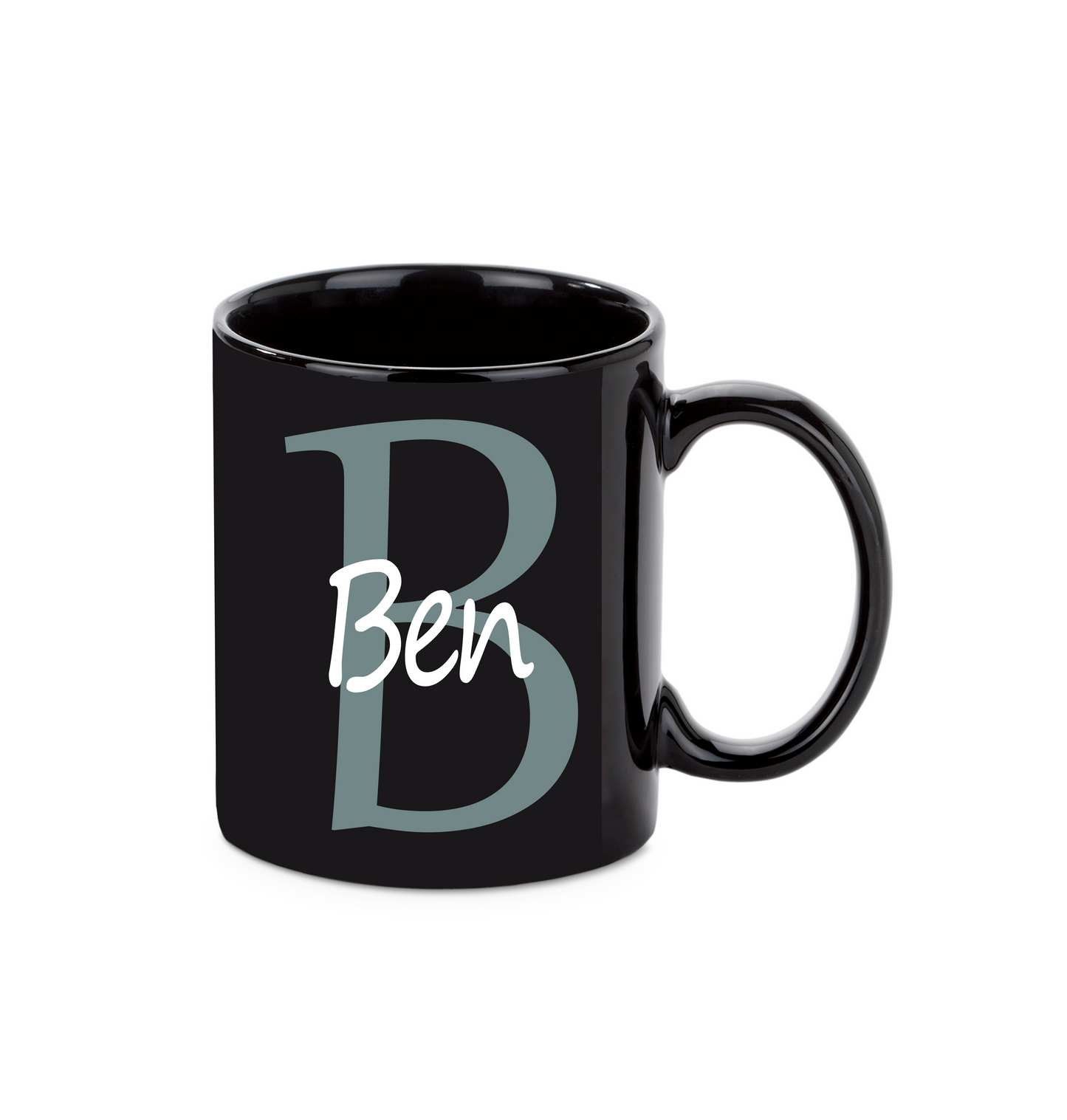 Personalisierte schwarze Keramik Tasse mit deinem Namen_0019T