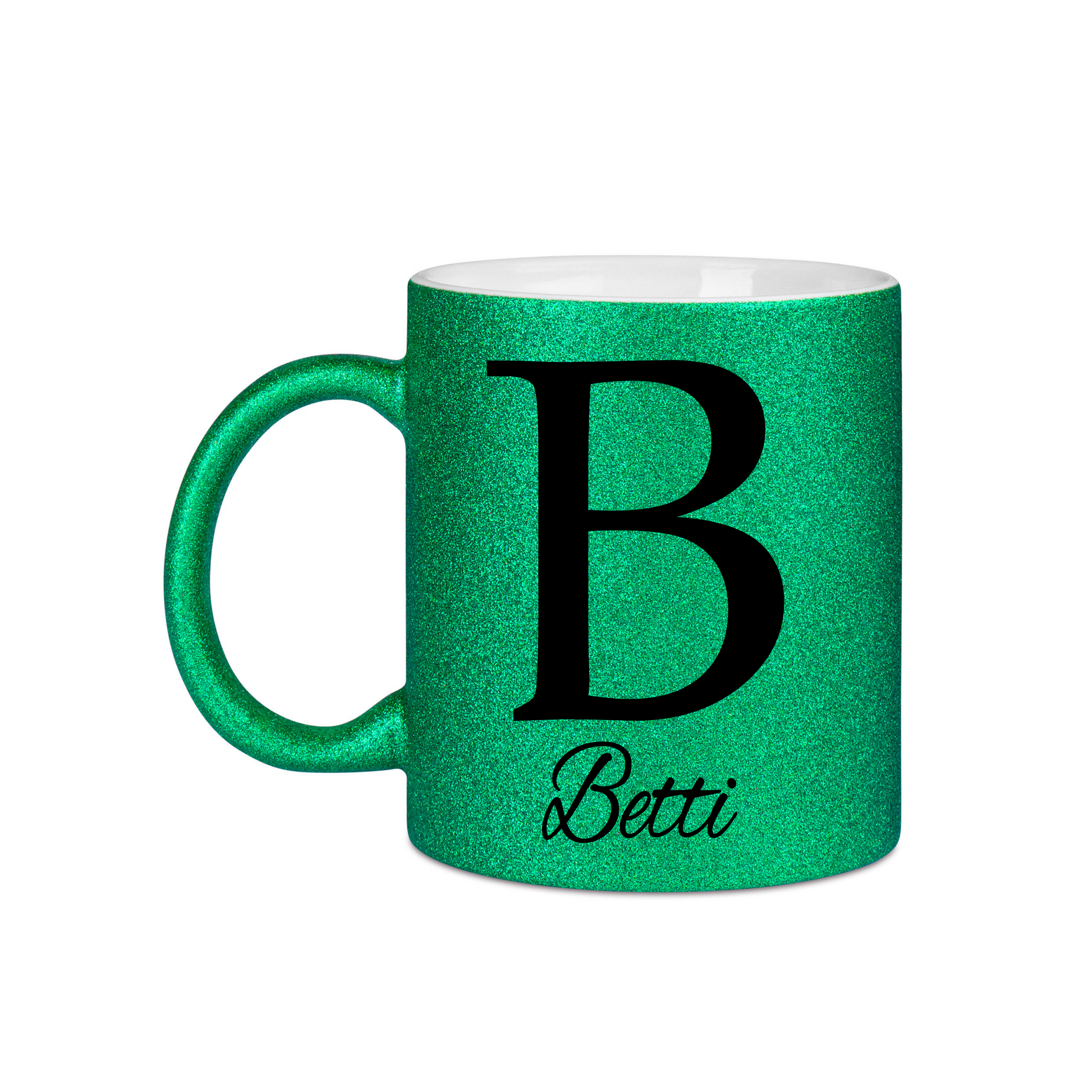 Personalisierte Keramik-Glitzertasse | Namen Weihnachtsgeschenk