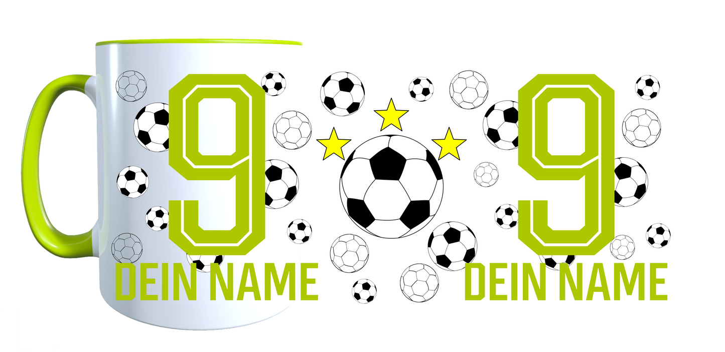 Personalisierte Tasse mit Namen Fußball | Kaffeetasse Geburtstag Geschenk