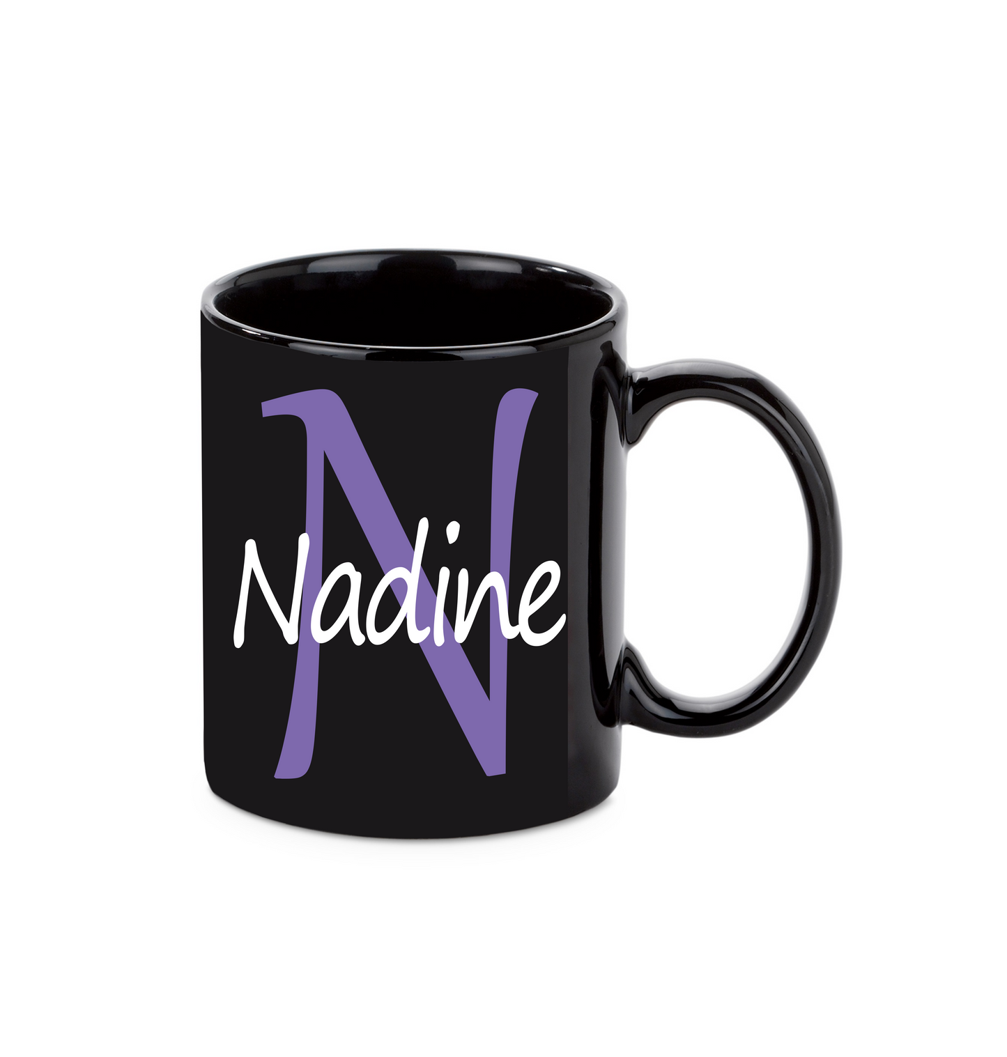 Personalisierte schwarze Keramik Tasse mit deinem Namen_0019T